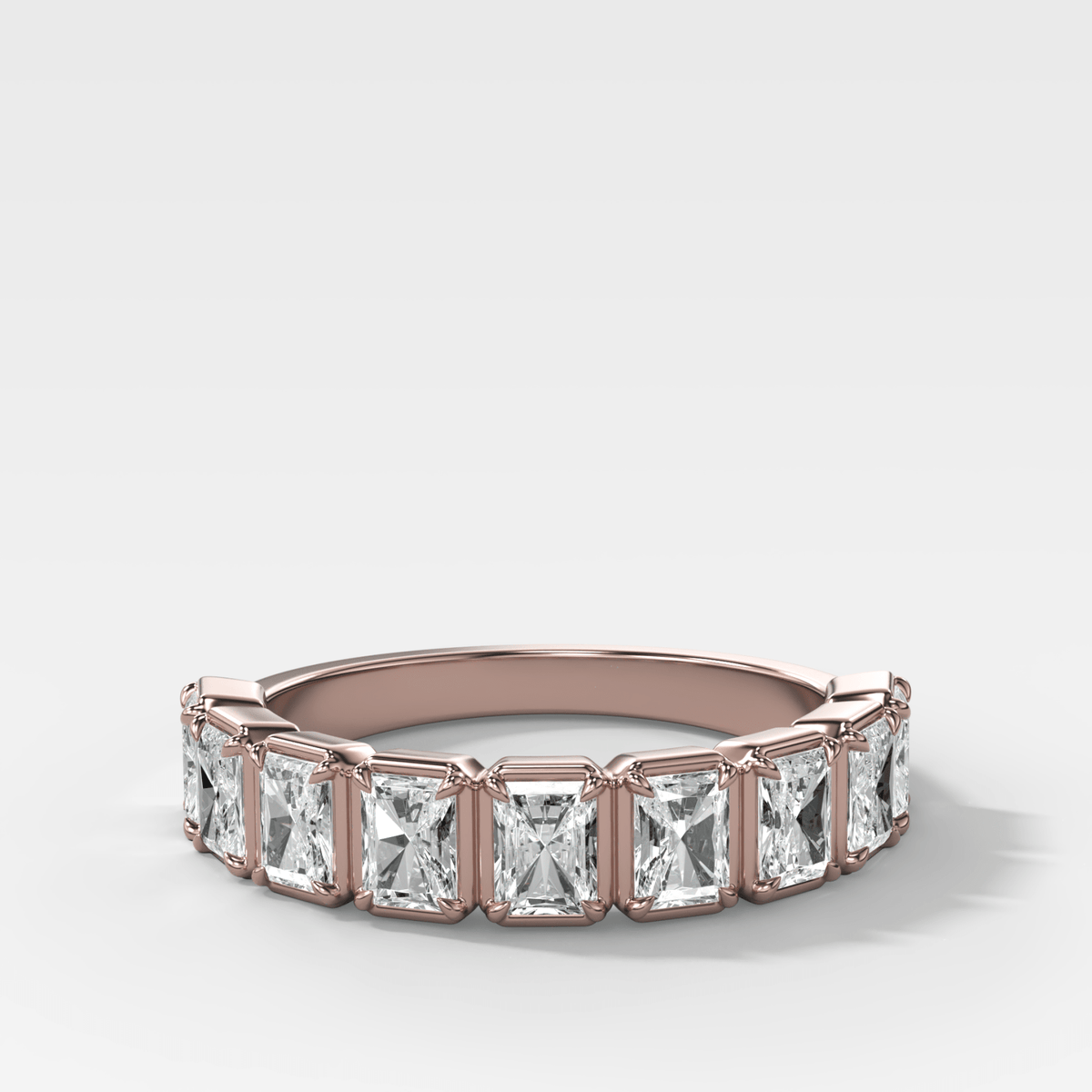 Club Set Wedding Band With North South Radiant Cuts - GOODSTONE