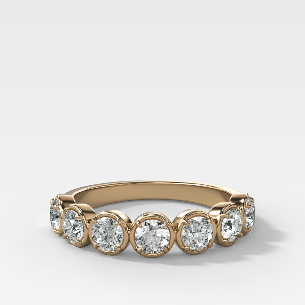 Club Set Wedding Band With Round Cuts - GOODSTONE