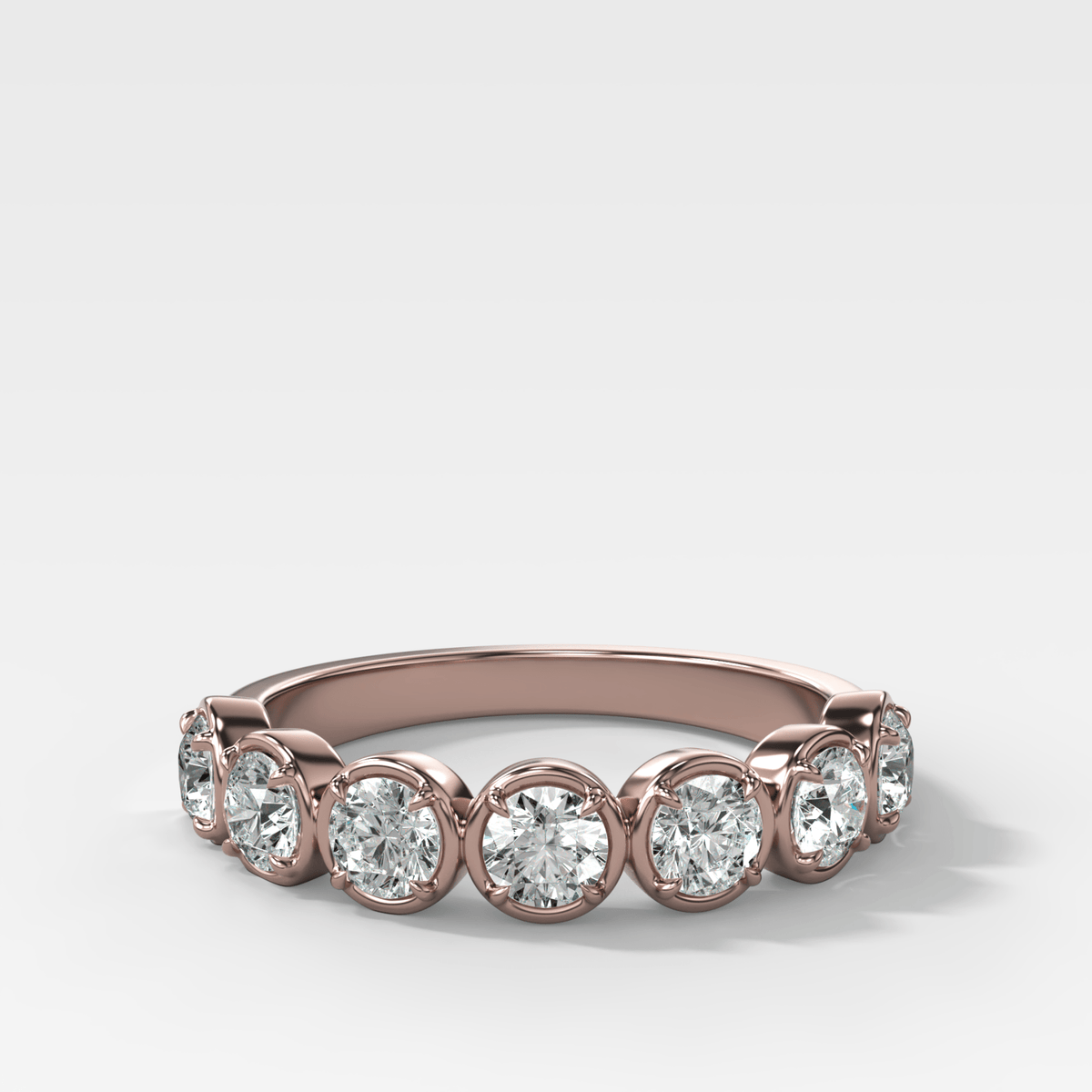 Club Set Wedding Band With Round Cuts - GOODSTONE