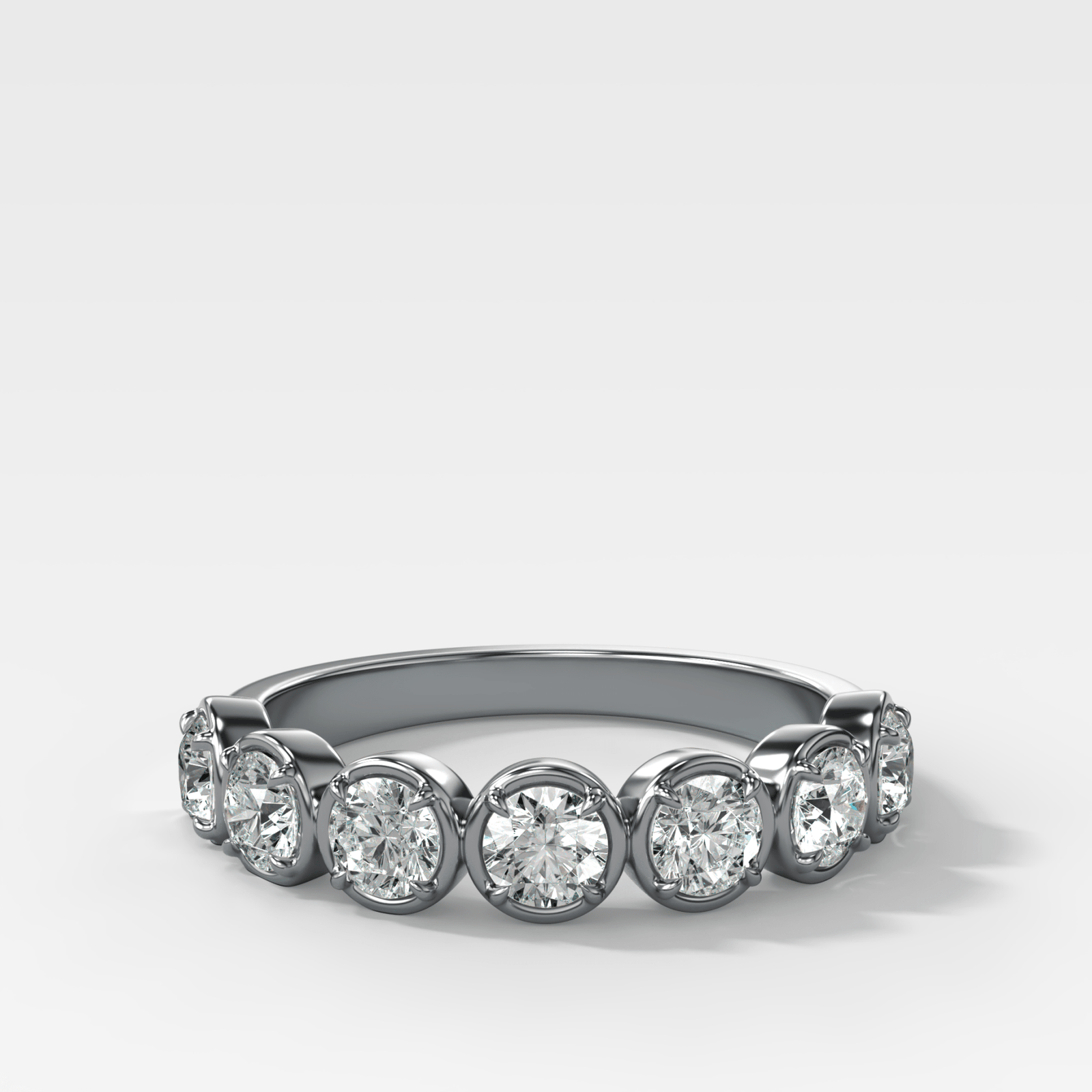 Club Set Wedding Band With Round Cuts - GOODSTONE