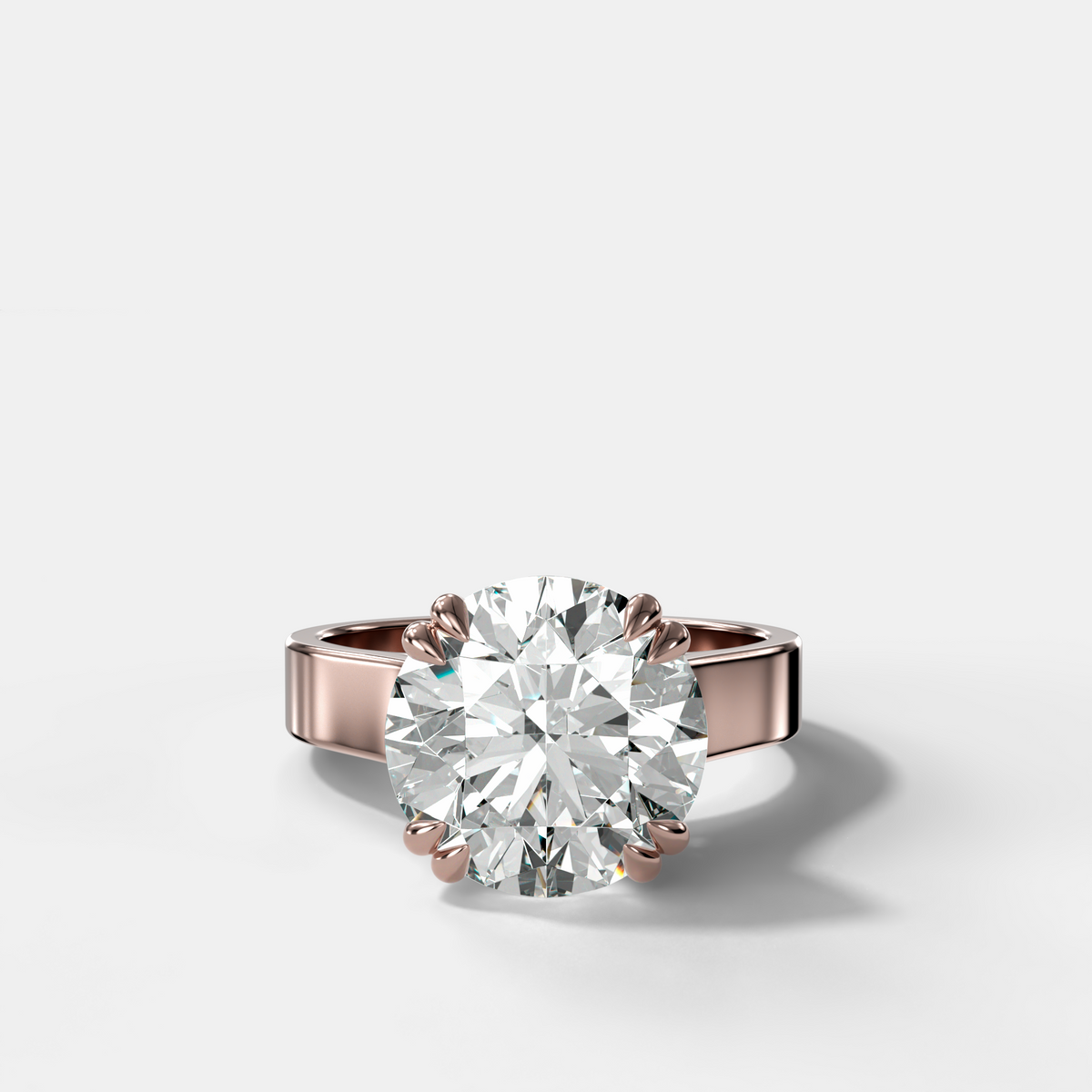 Finest Cathedral Engagement Ring with Round Cut Diamond