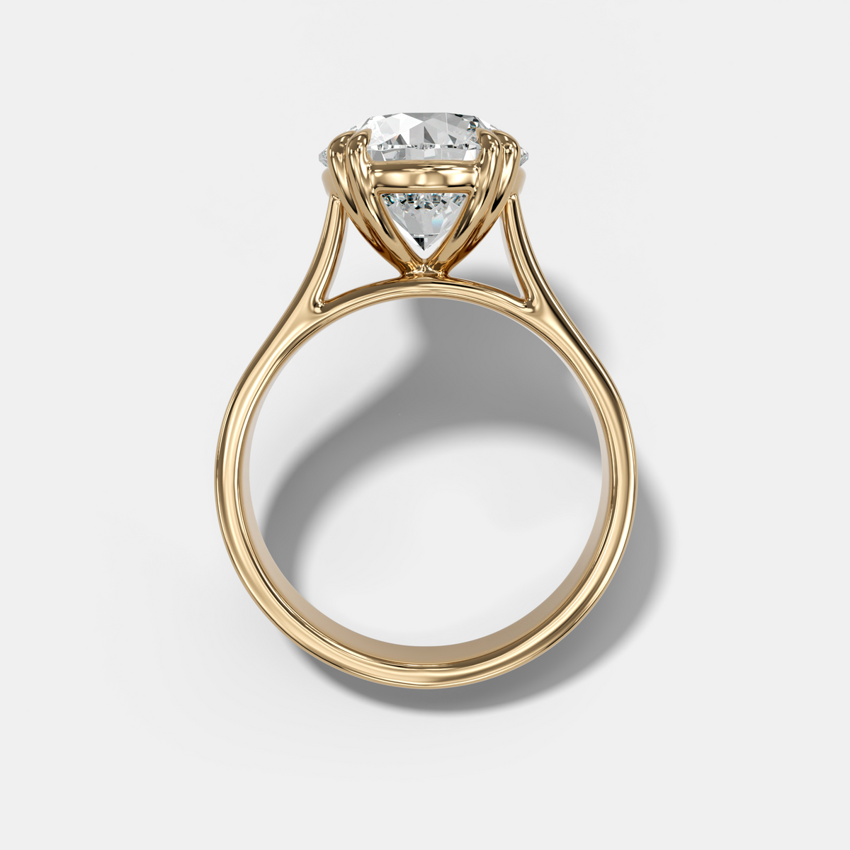 Finest Cathedral Engagement Ring with Round Cut Diamond