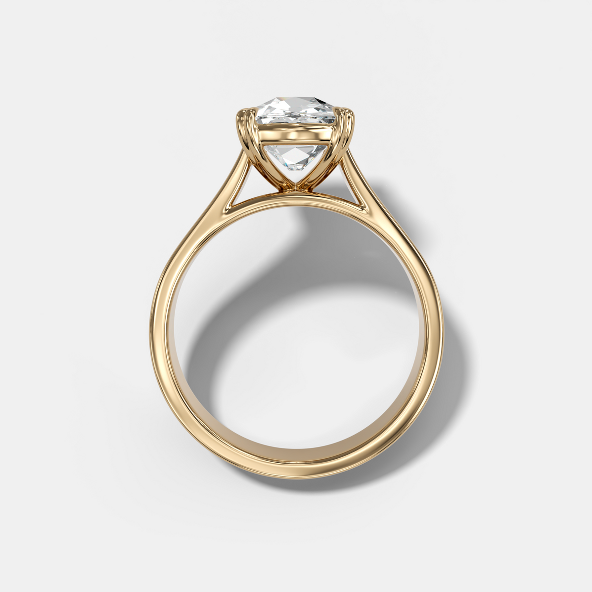 Finest Cathedral Engagement Ring with Old Mine Cut Diamond