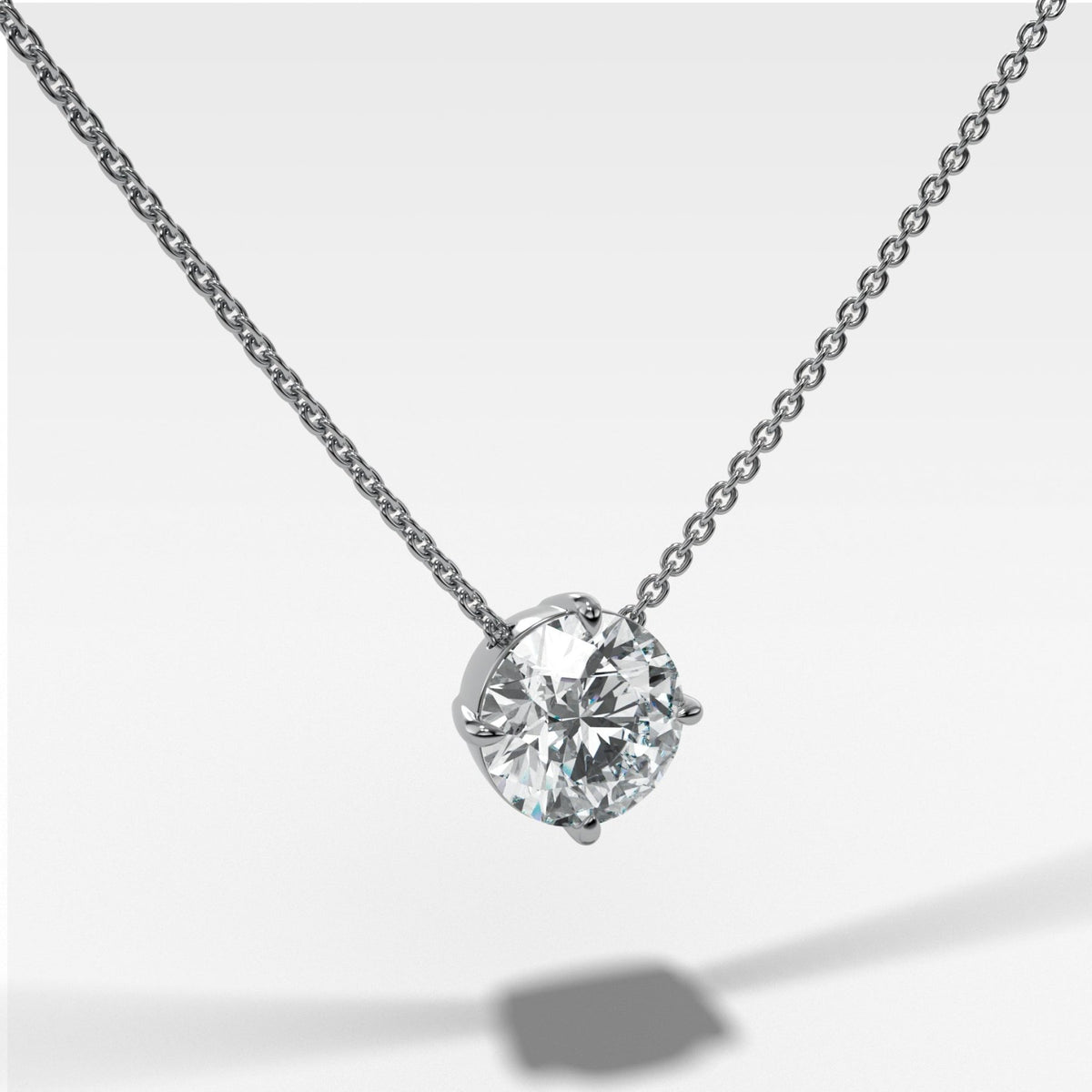 Compass Pendant Necklace with Round Cut Diamond - GOODSTONE