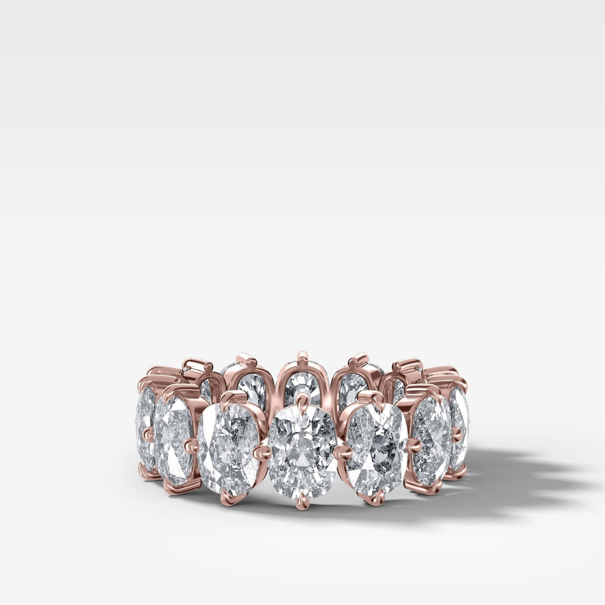 Compass-Set Eternity Band with Elongated Cushion Cut Diamonds - GOODSTONE