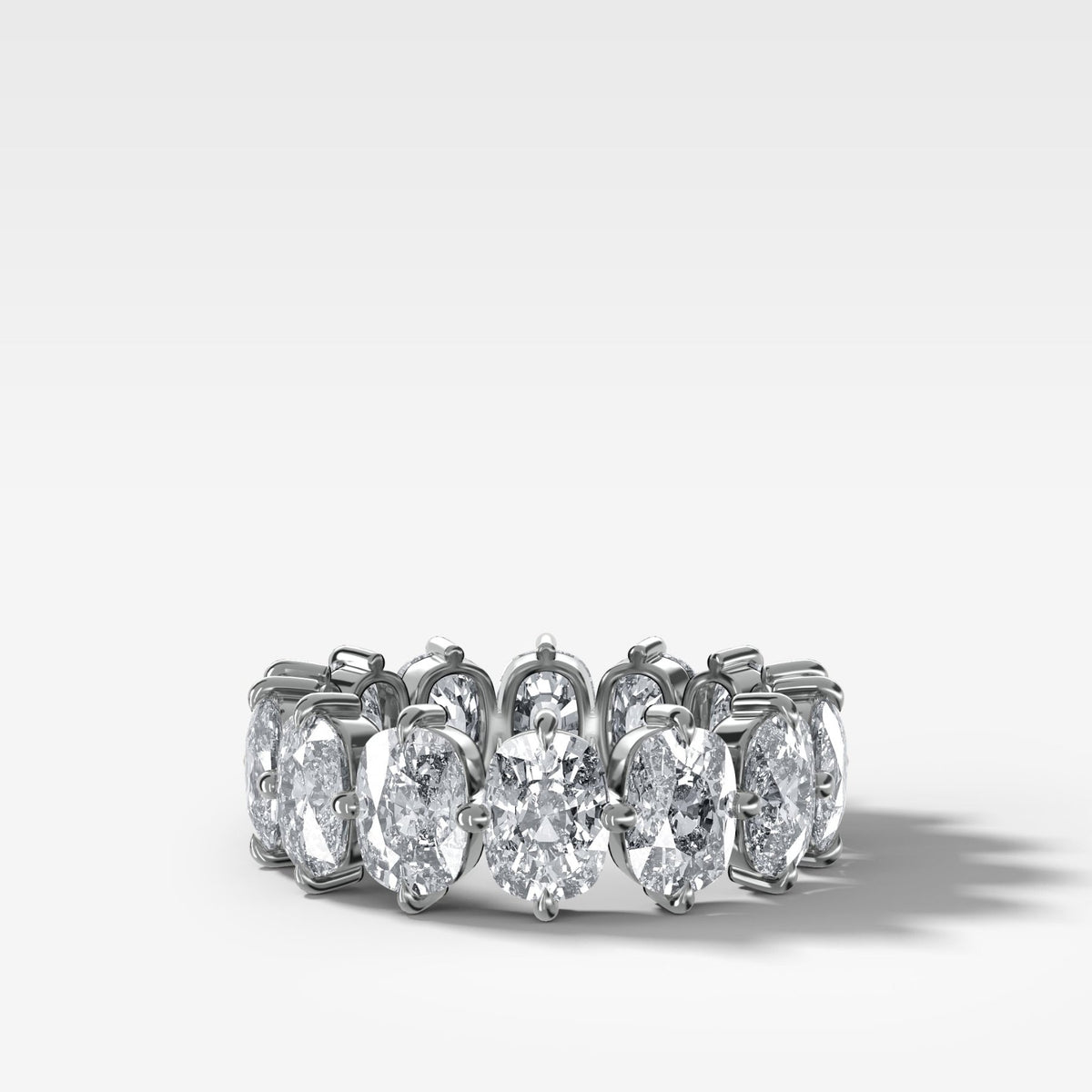 Compass-Set Eternity Band with Elongated Cushion Cut Diamonds - GOODSTONE