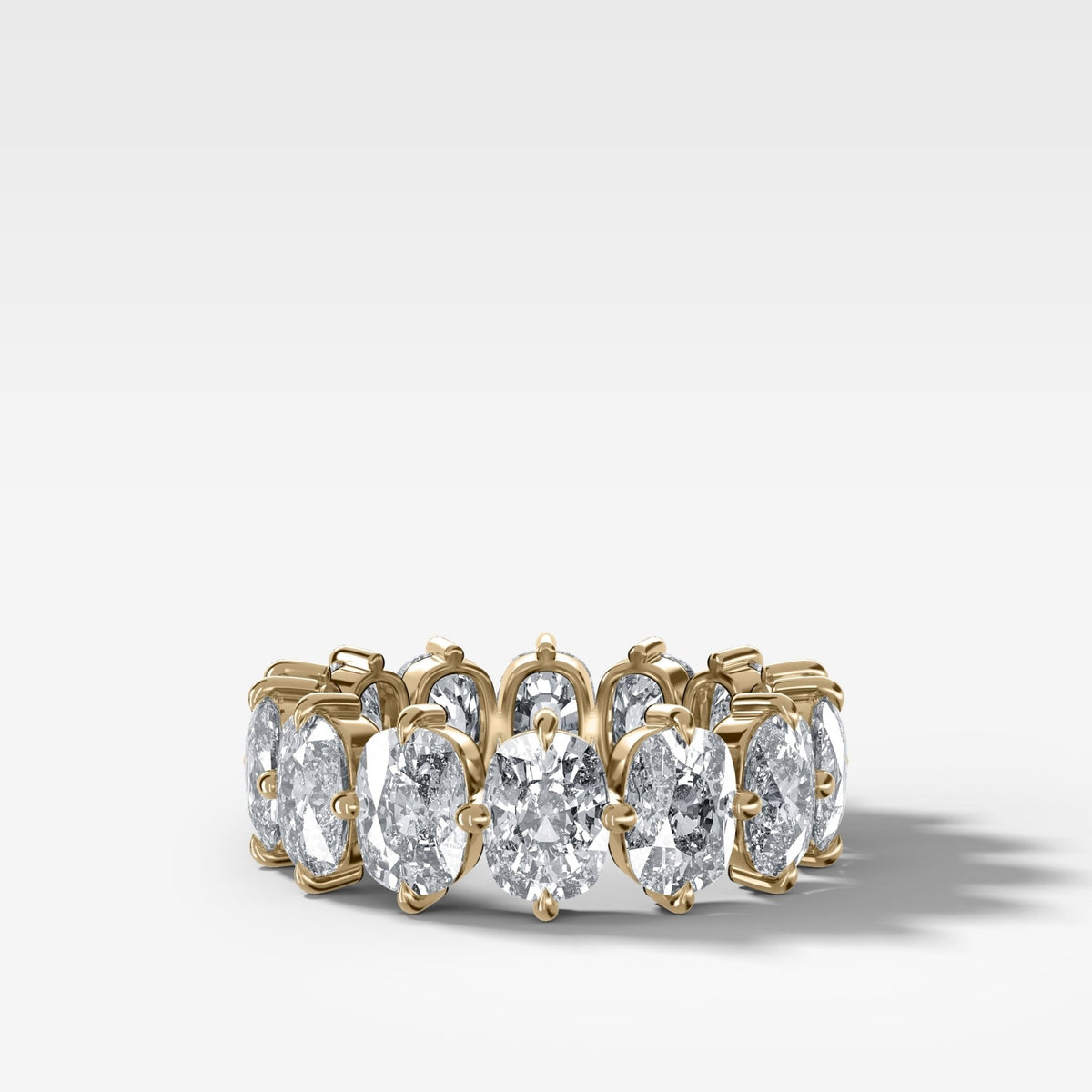 Compass-Set Eternity Band with Elongated Cushion Cut Diamonds - GOODSTONE