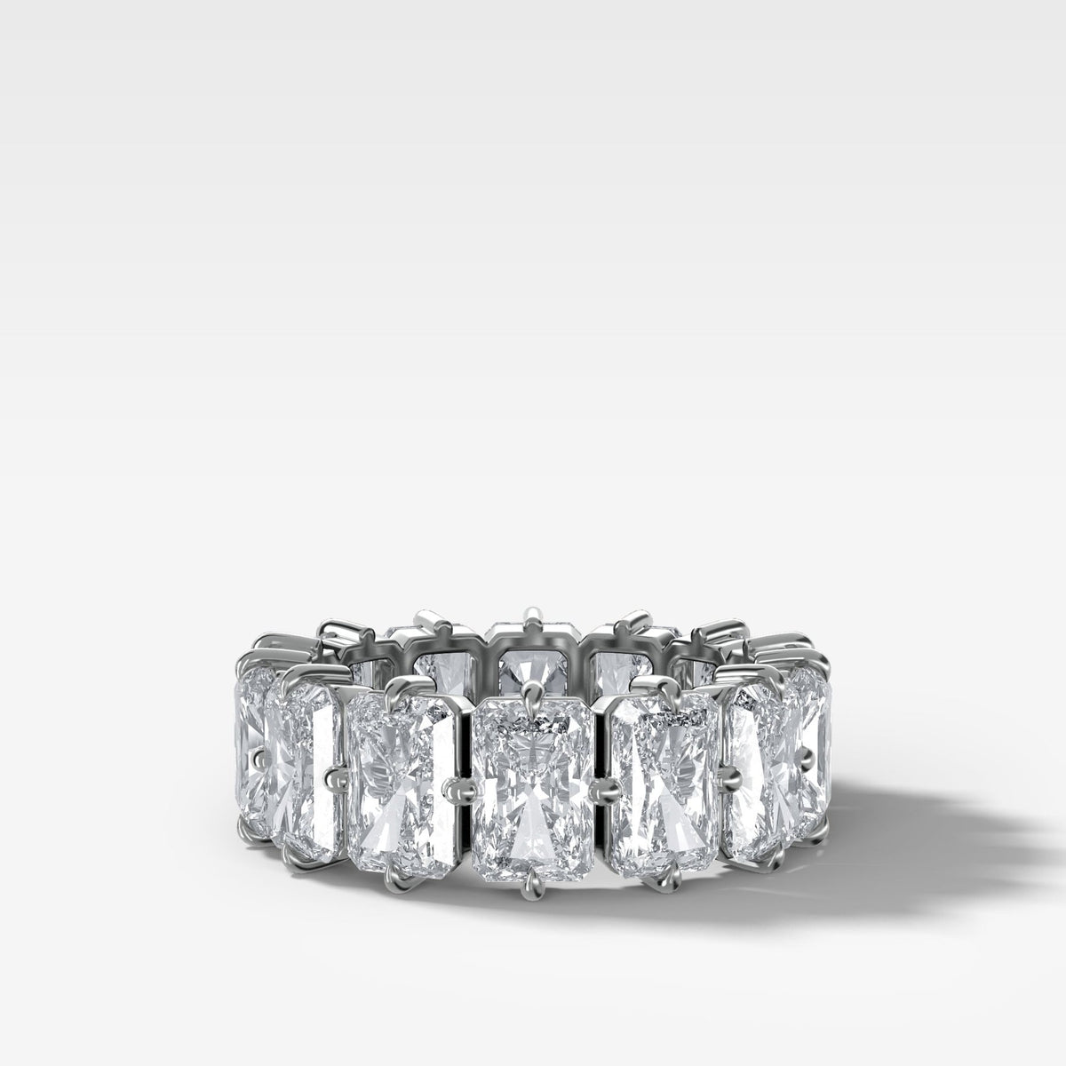 Compass-Set Eternity Band with Elongated Radiant Cut Diamonds - GOODSTONE