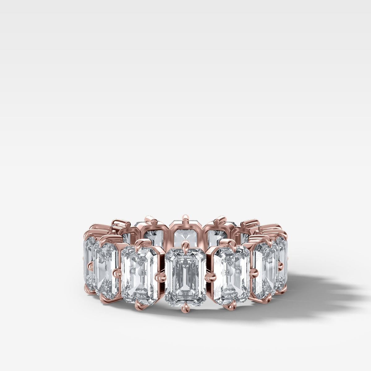 Compass-Set Eternity Band with Emerald Cut Diamonds - GOODSTONE