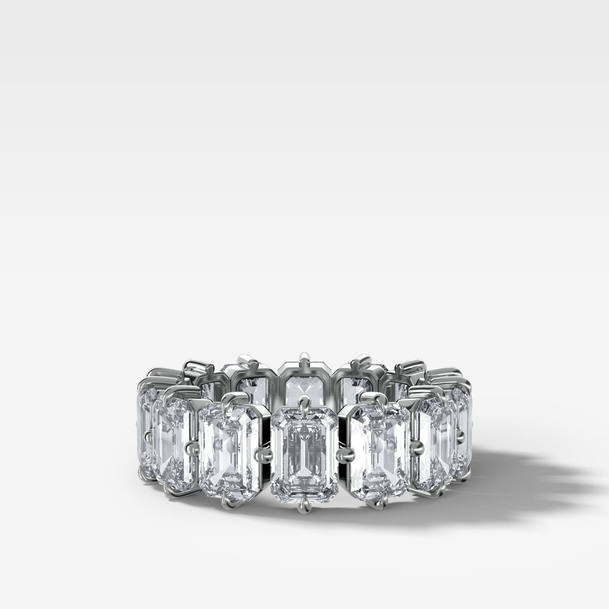 Compass-Set Eternity Band with Emerald Cut Diamonds - GOODSTONE