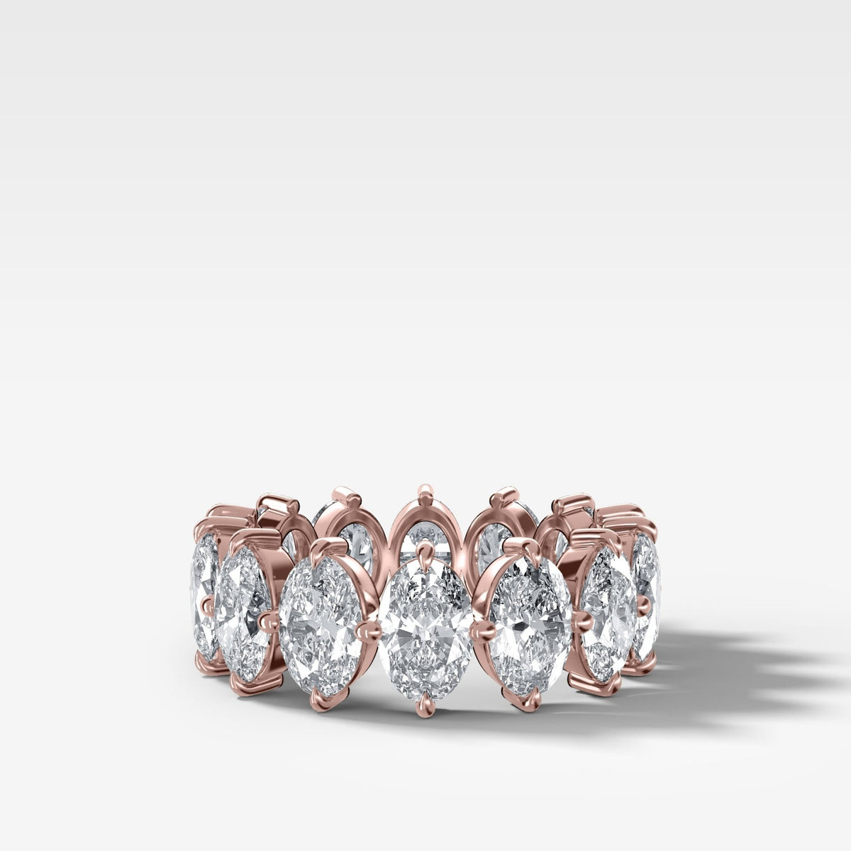 Compass-Set Eternity Band with Oval Cut Diamonds - GOODSTONE