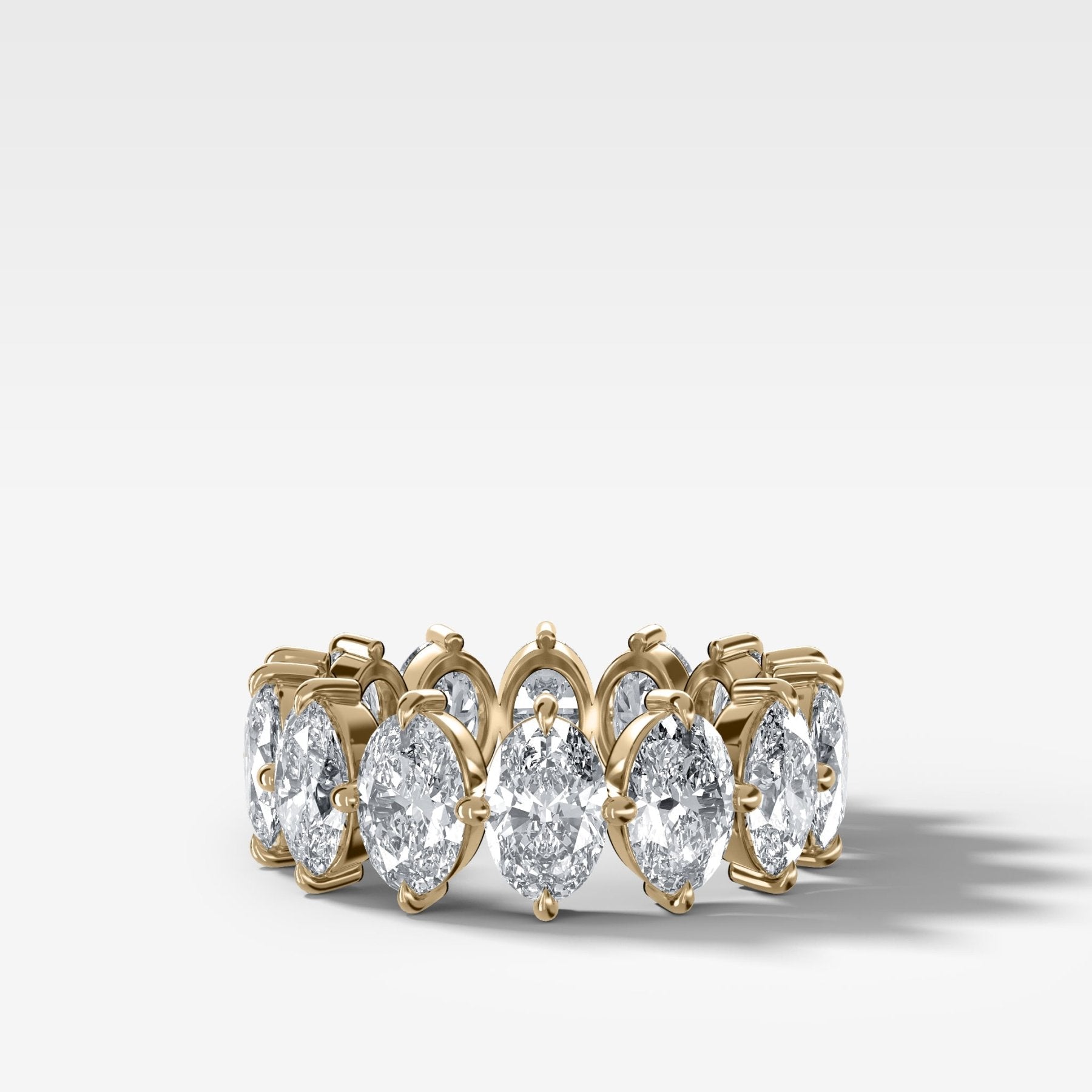 Compass-Set Eternity Band with Oval Cut Diamonds - GOODSTONE