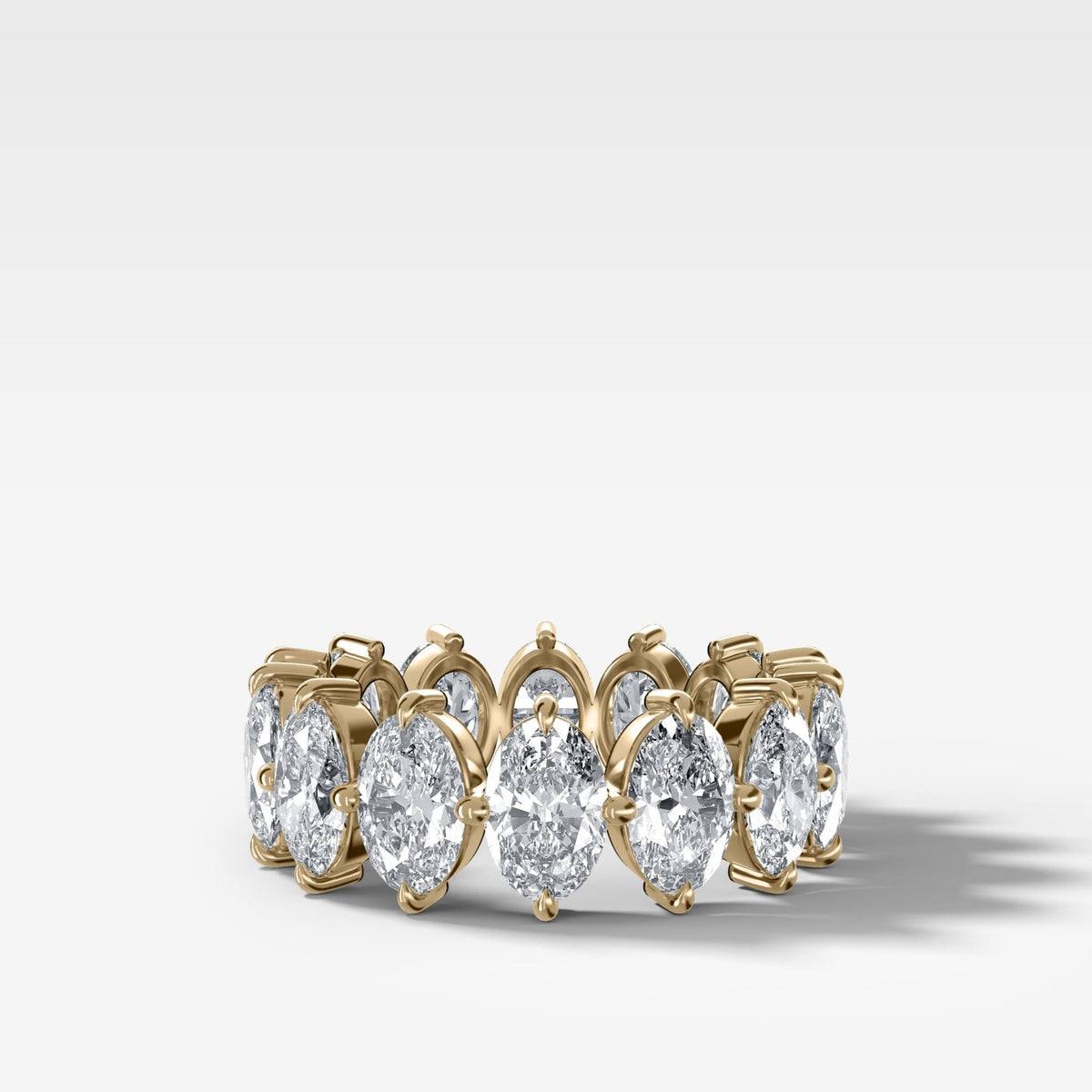 Compass-Set Eternity Band with Oval Cut Diamonds - GOODSTONE