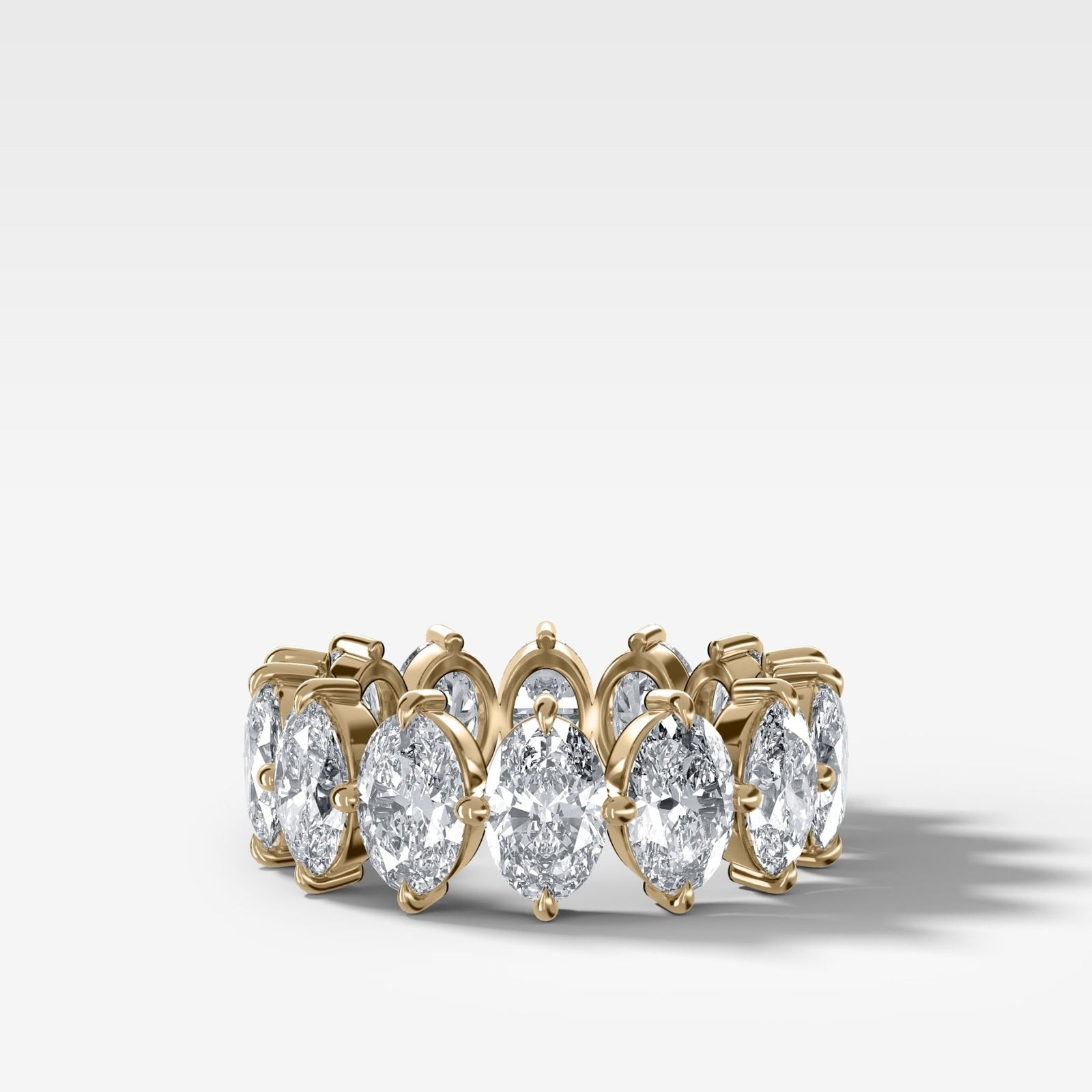 Compass-Set Eternity Band with Oval Cut Diamonds - GOODSTONE