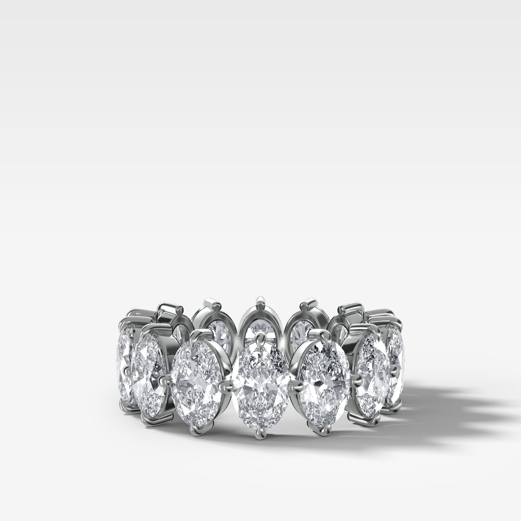 Compass-Set Eternity Band with Oval Cut Diamonds - GOODSTONE
