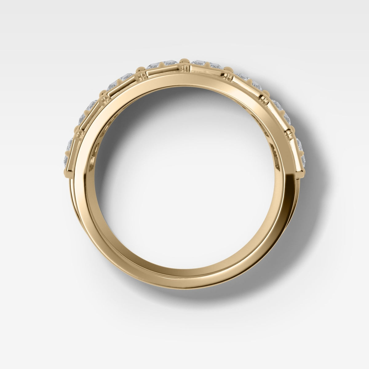 Compass-Set Wedding Band with Radiant Cut Diamonds - GOODSTONE
