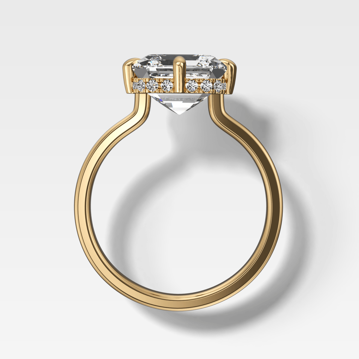 Compass Solitaire Engagement Ring with Asscher Cut Diamond - GOODSTONE