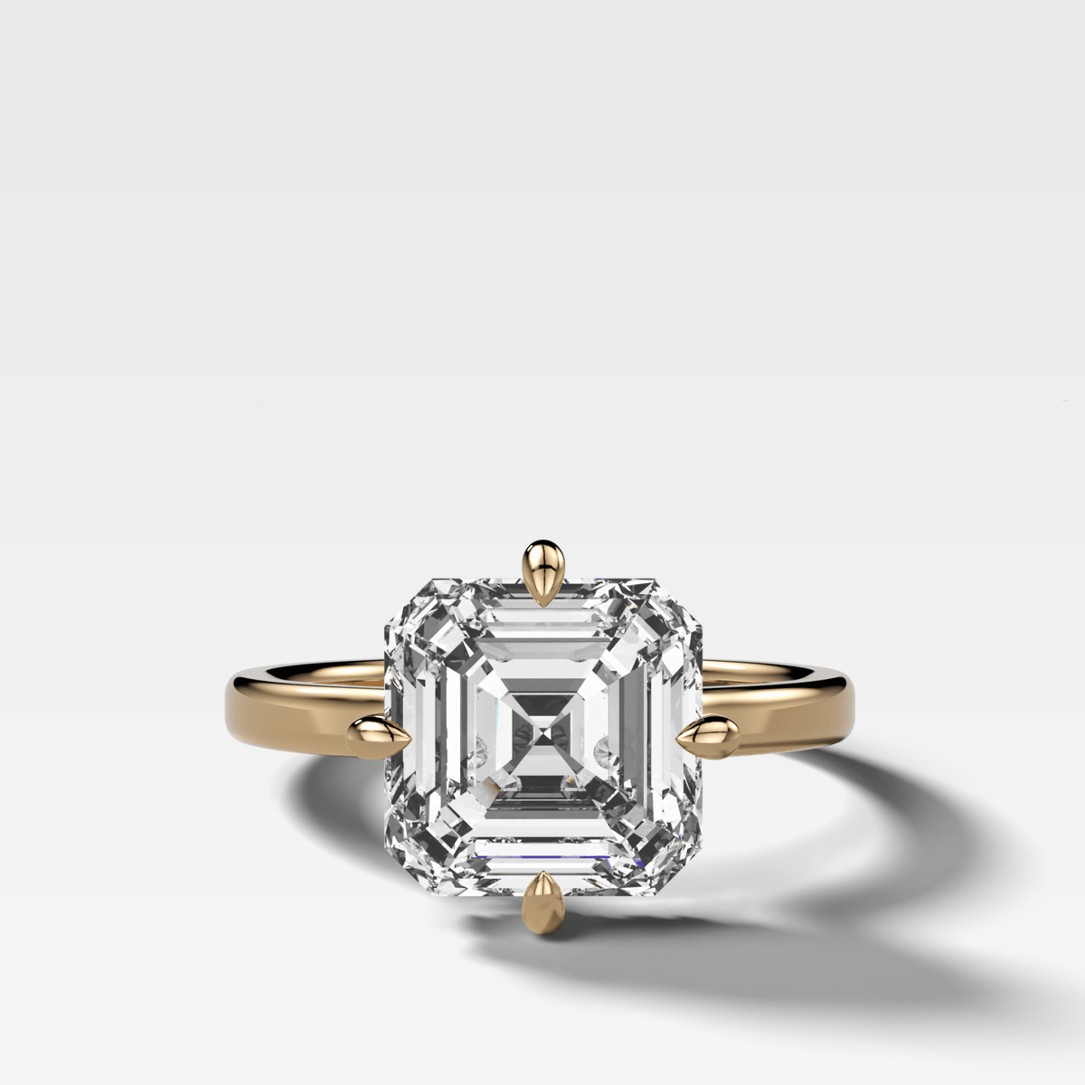 Compass Solitaire Engagement Ring with Asscher Cut Diamond - GOODSTONE