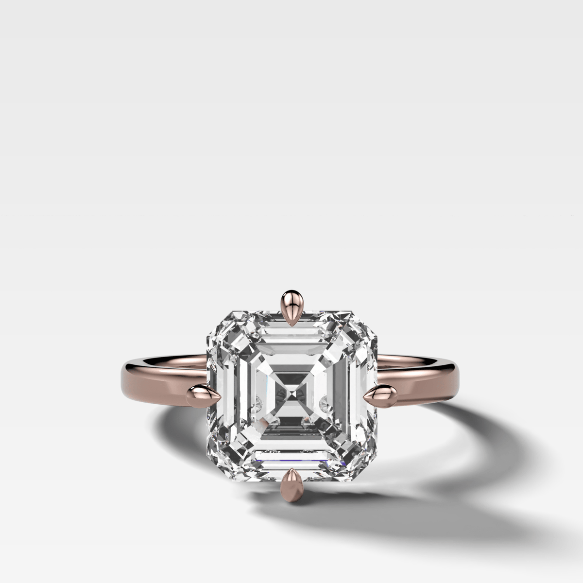 Compass Solitaire Engagement Ring with Asscher Cut Diamond - GOODSTONE