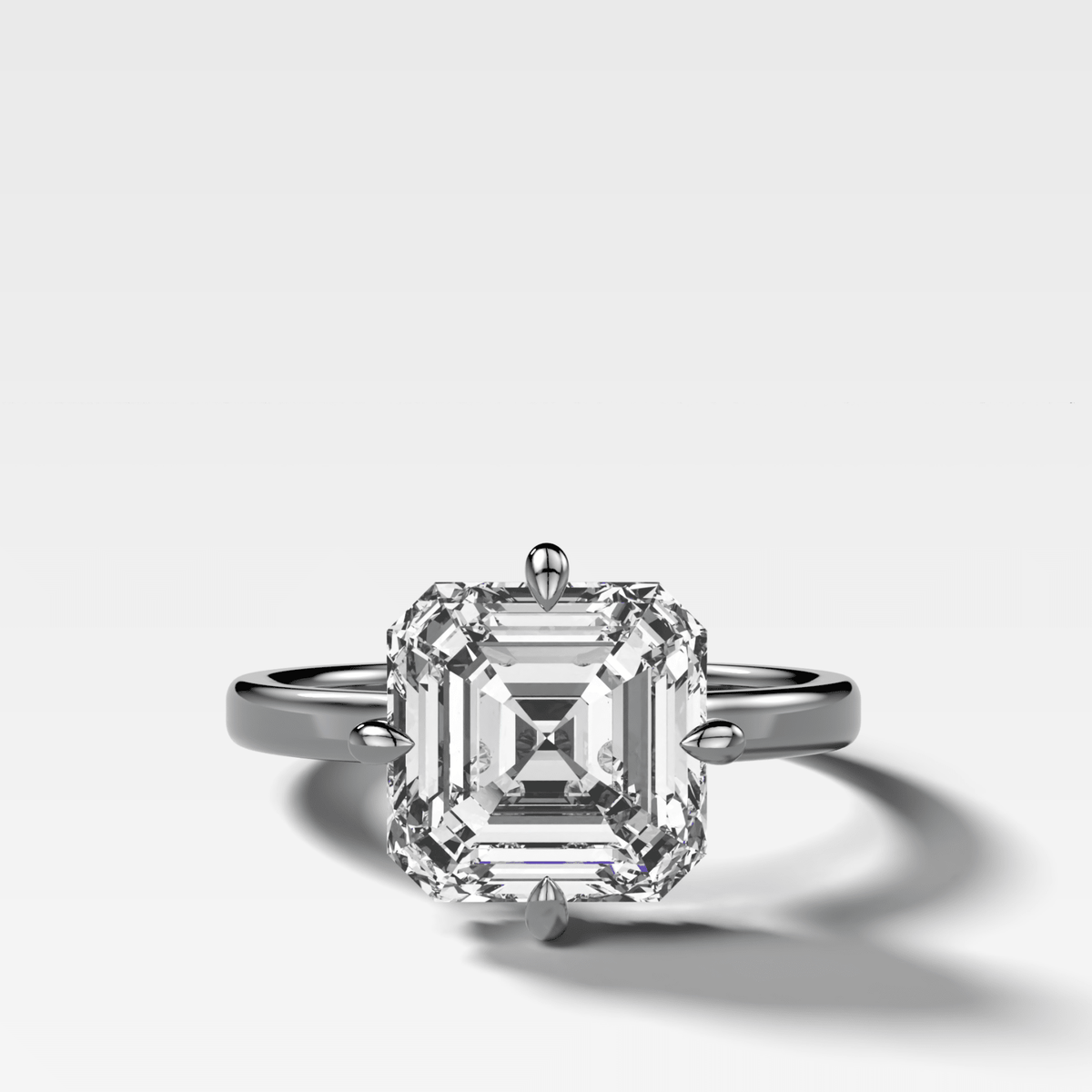 Compass Solitaire Engagement Ring with Asscher Cut Diamond - GOODSTONE