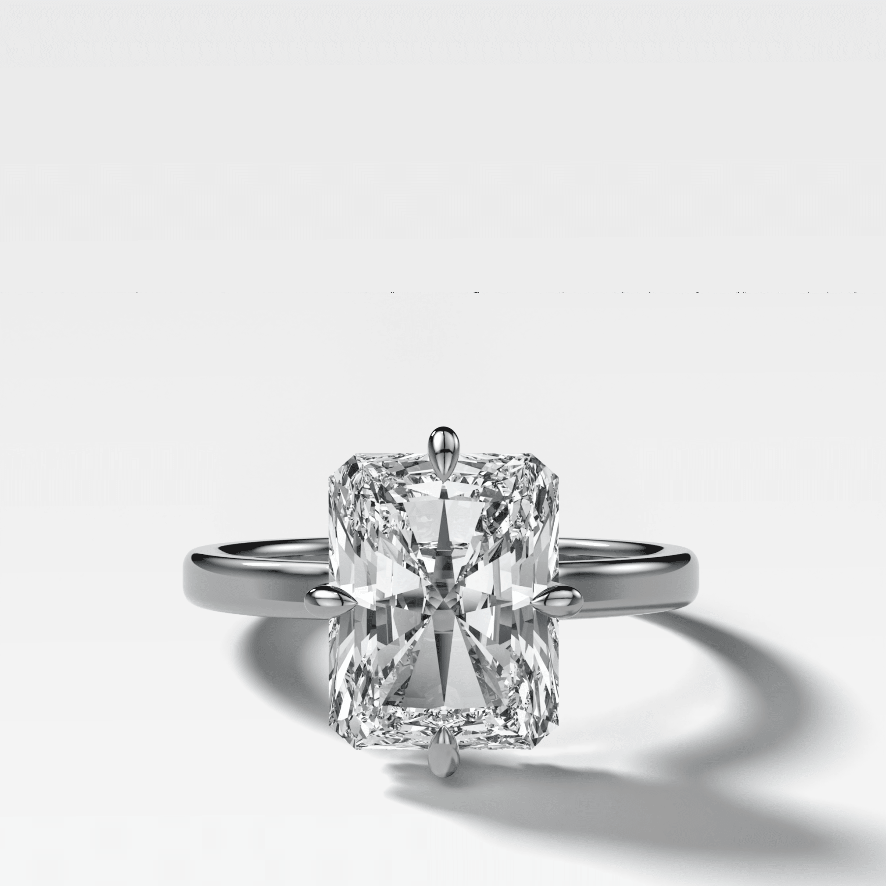 Compass Solitaire Engagement Ring with Elongated Radiant Cut Diamond - GOODSTONE