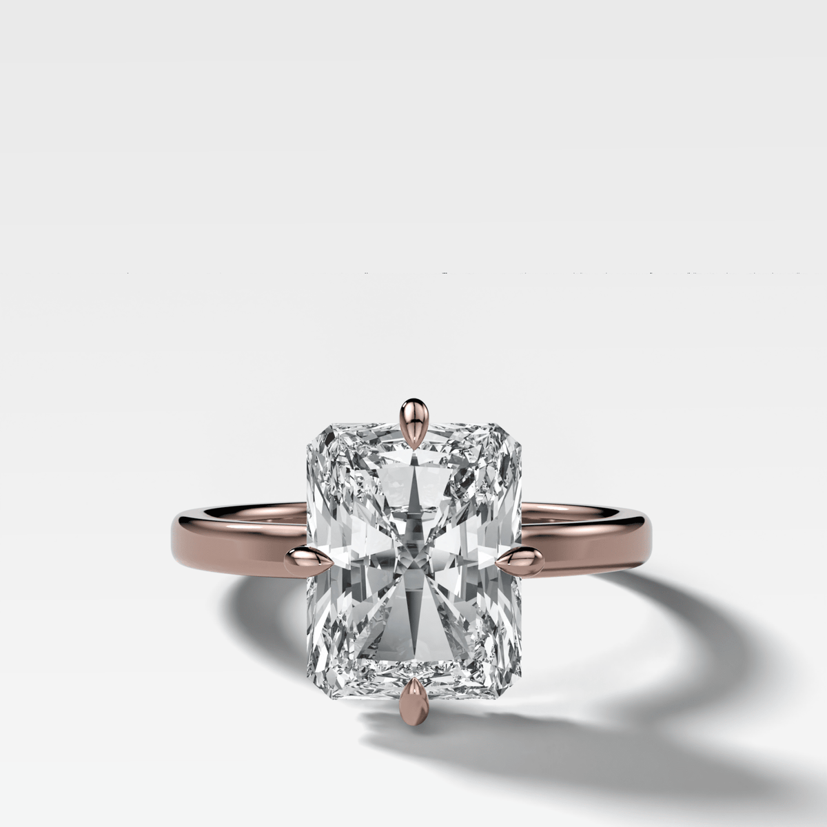 Compass Solitaire Engagement Ring with Elongated Radiant Cut Diamond - GOODSTONE