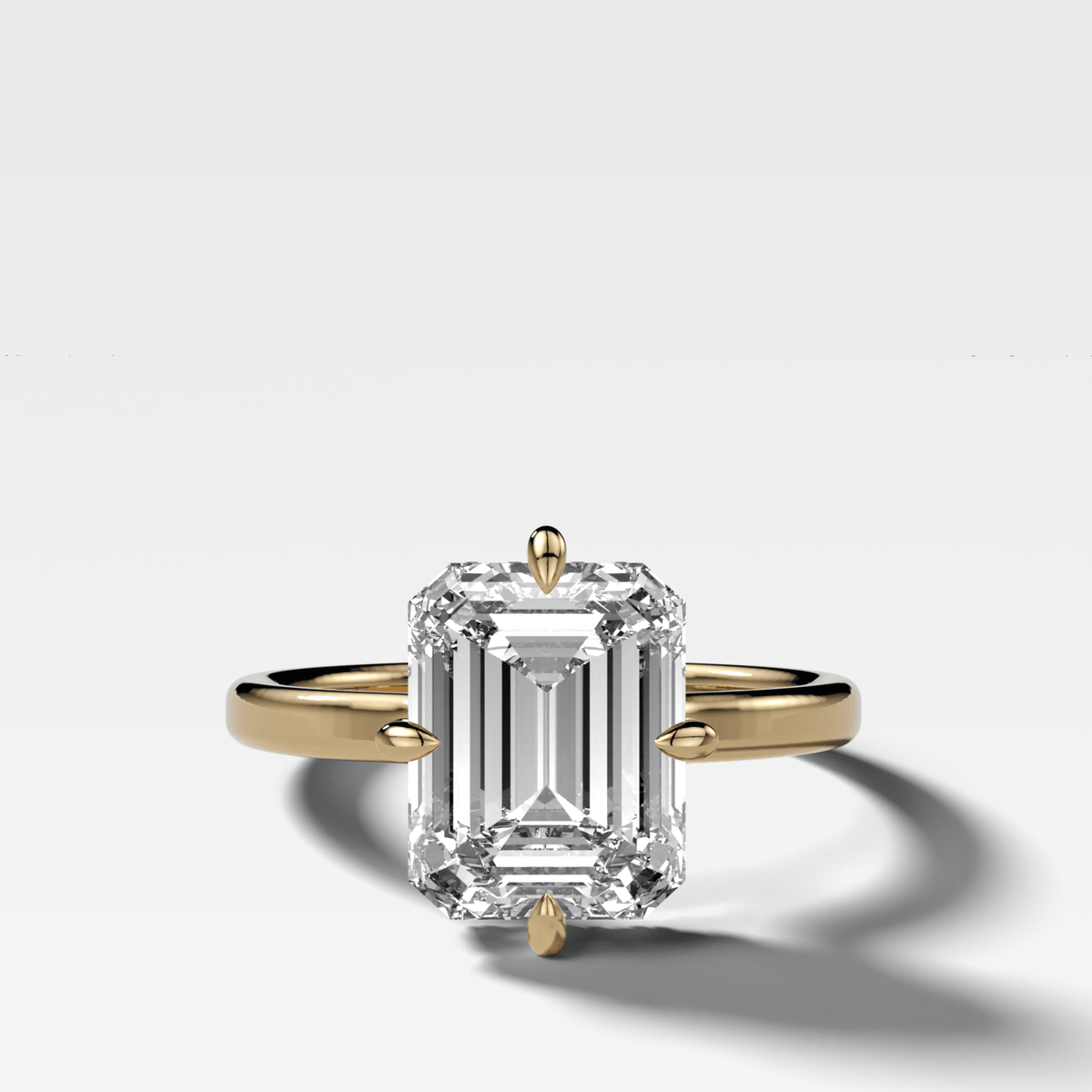 Compass Solitaire Engagement Ring with Emerald Cut Diamond - GOODSTONE