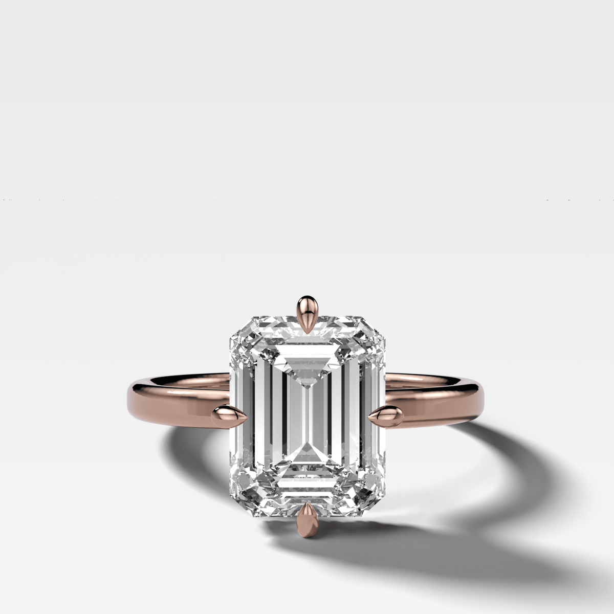 Compass Solitaire Engagement Ring with Emerald Cut Diamond - GOODSTONE
