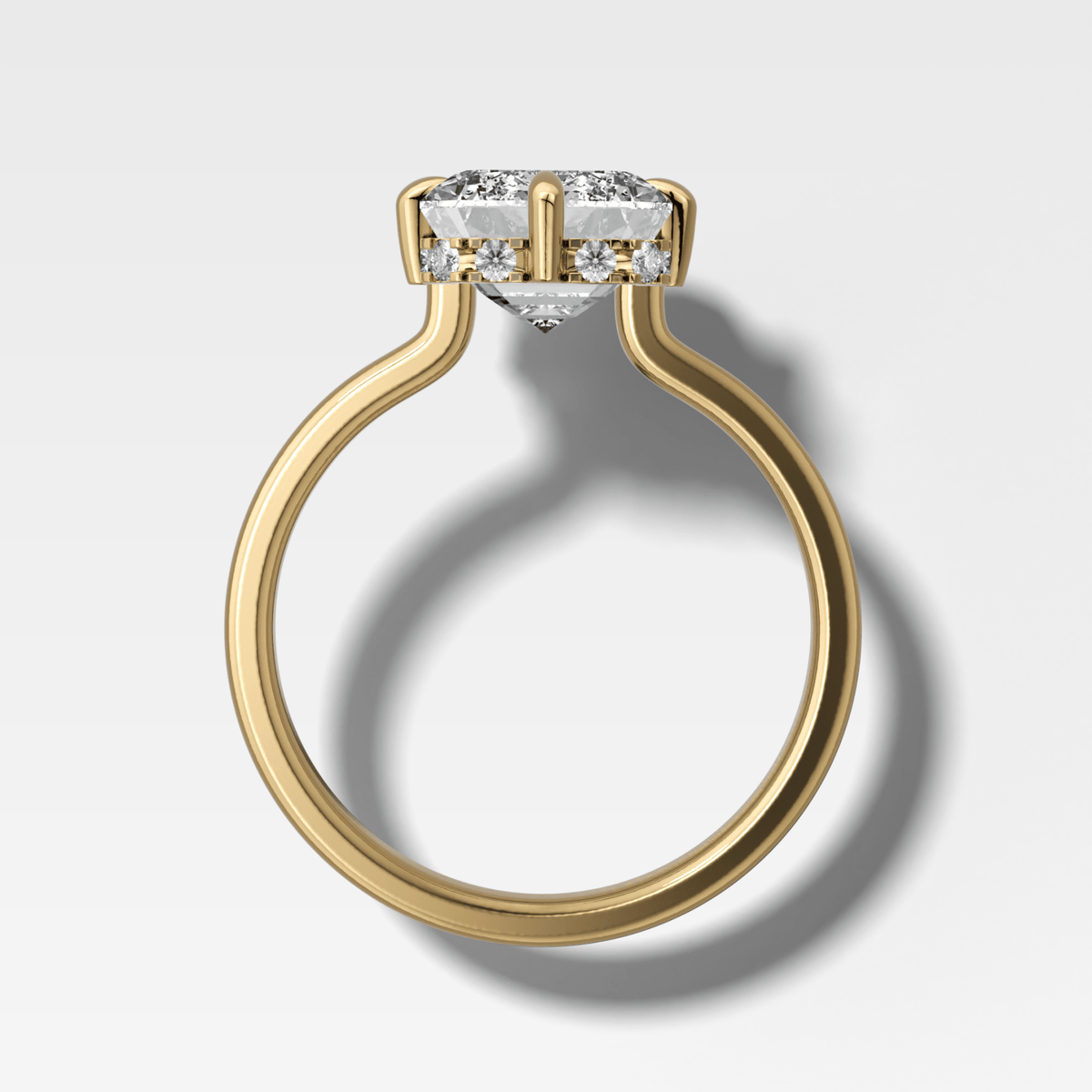 Compass Solitaire Engagement Ring with Emerald Cut Diamond - GOODSTONE