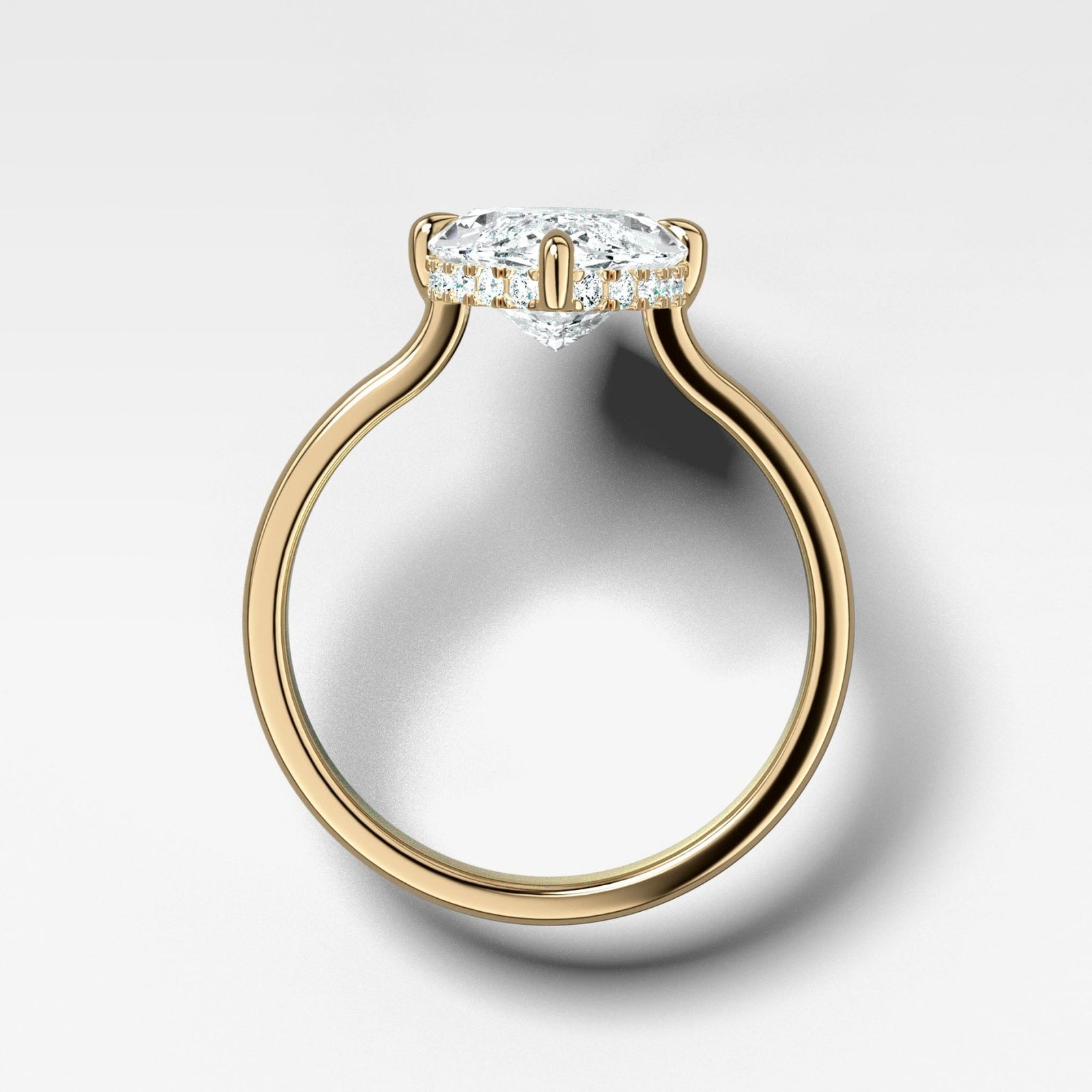 Compass Solitaire Engagement Ring with Marquise Cut Diamond (North South) - GOODSTONE