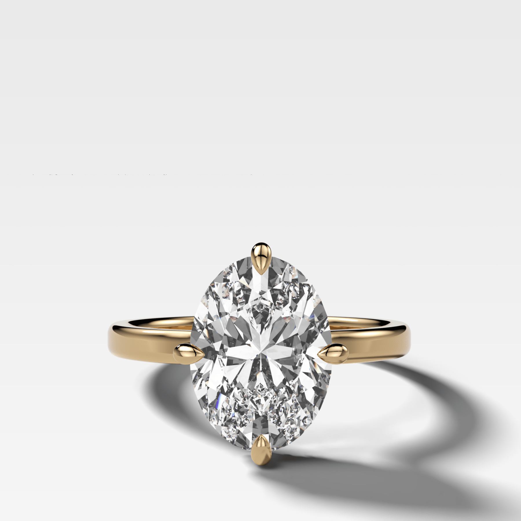 Compass Solitaire Engagement Ring with Oval Cut Diamond - GOODSTONE