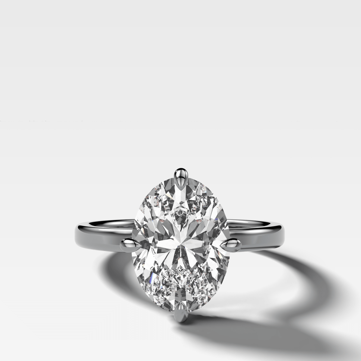 Compass Solitaire Engagement Ring with Oval Cut Diamond - GOODSTONE