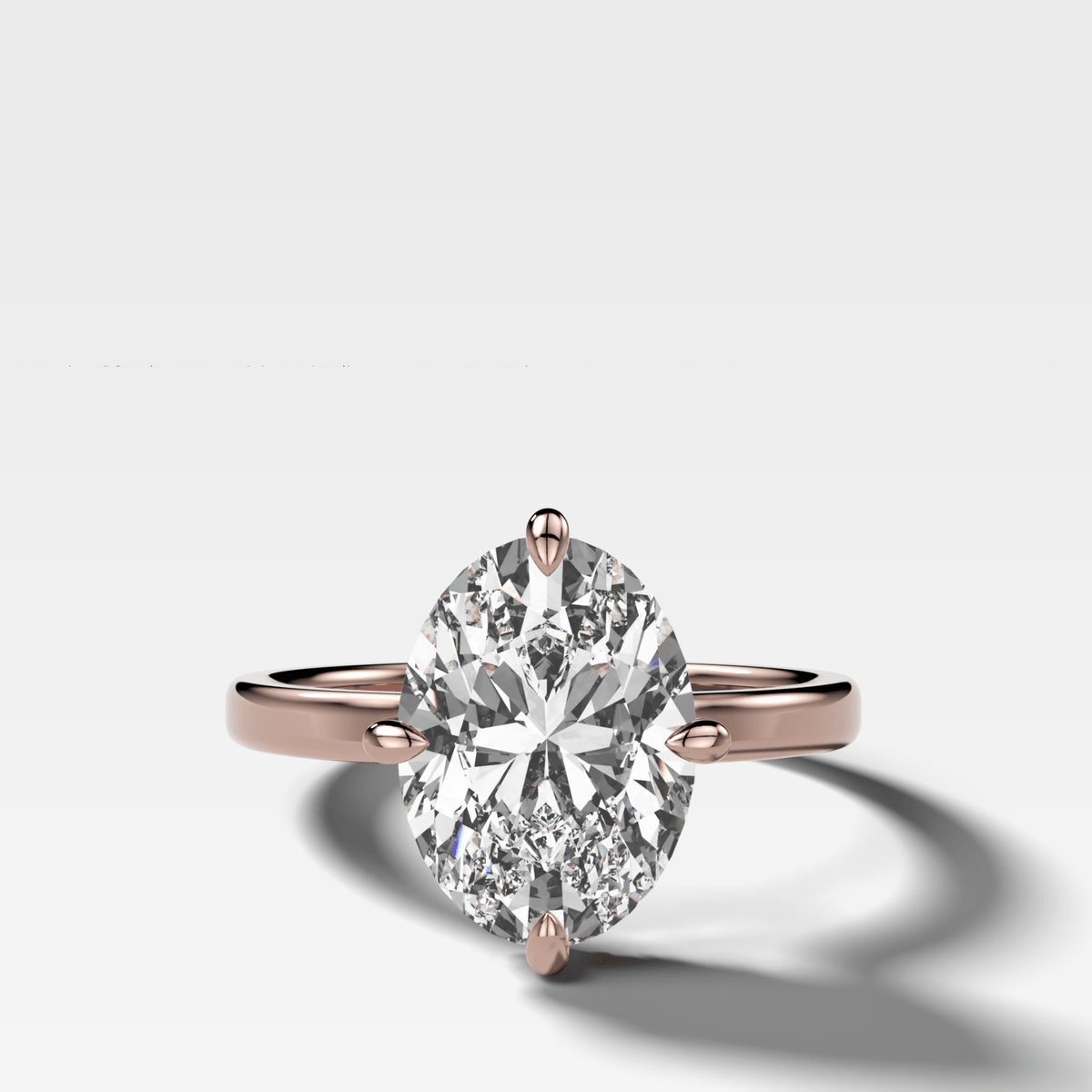 Compass Solitaire Engagement Ring with Oval Cut Diamond - GOODSTONE