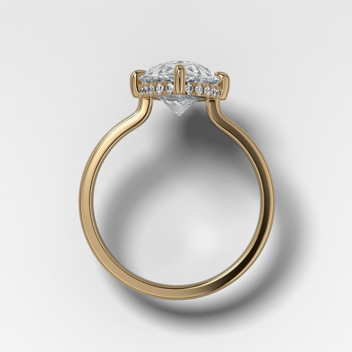 Compass Solitaire Engagement Ring with Pear Cut Diamond - GOODSTONE