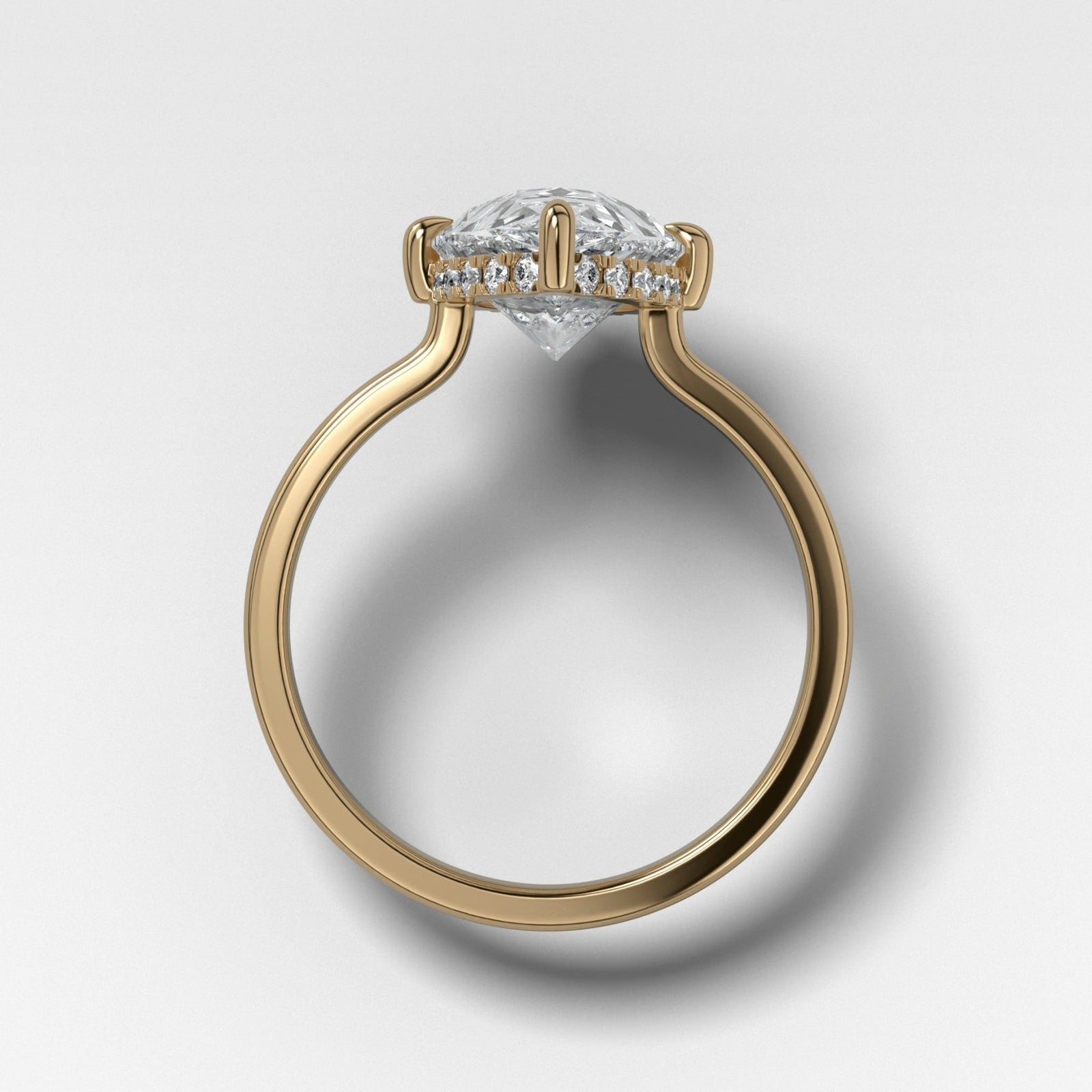 Compass Solitaire Engagement Ring with Pear Cut Diamond - GOODSTONE