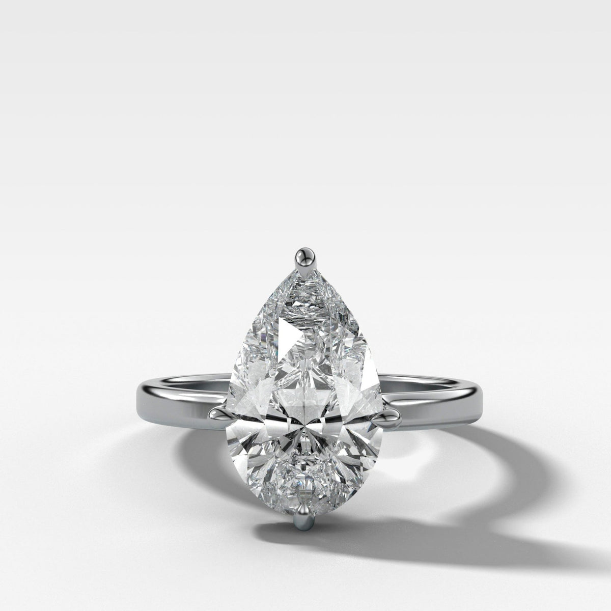 Compass Solitaire Engagement Ring with Pear Cut Diamond - GOODSTONE