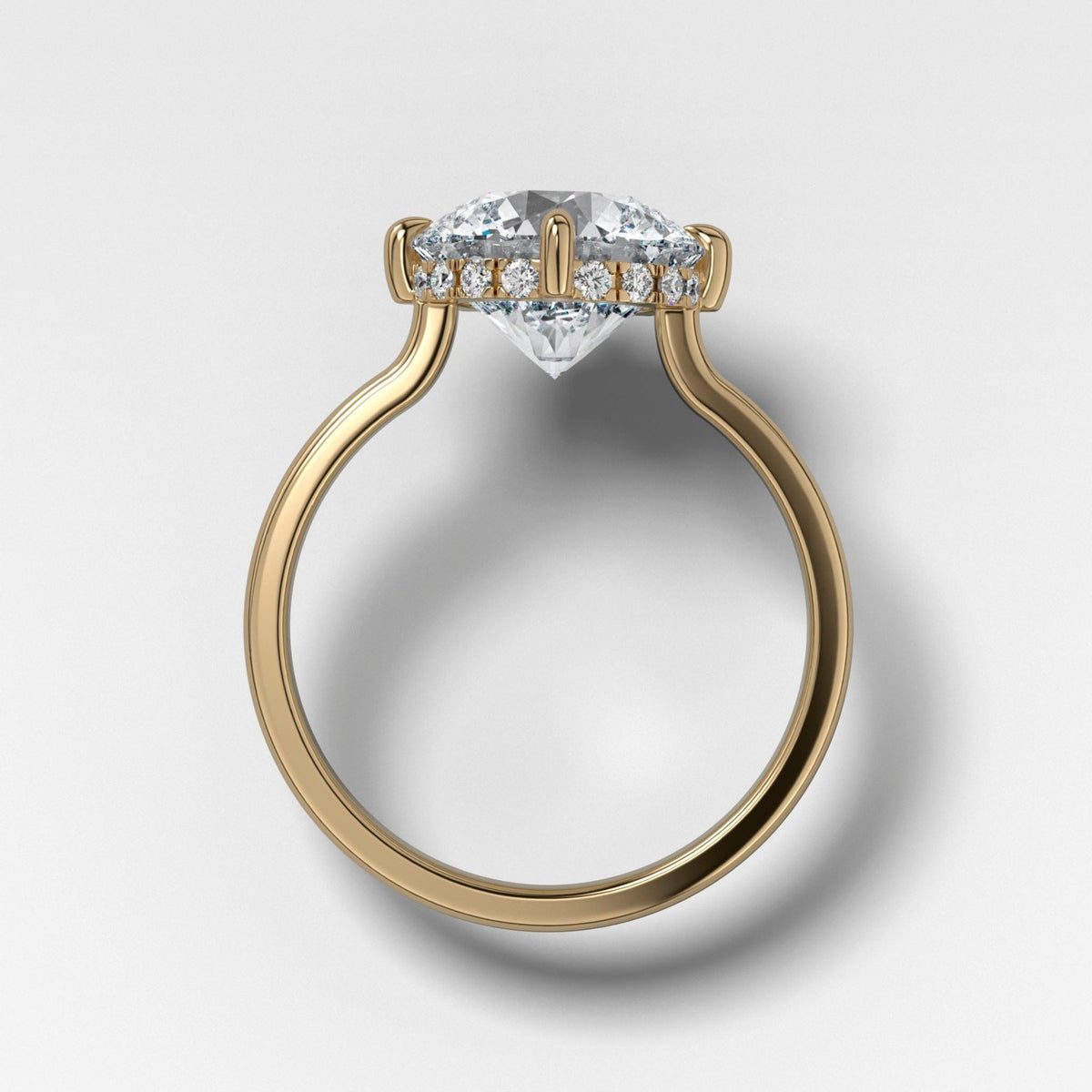 Compass Solitaire Engagement Ring with Round Cut Diamond - GOODSTONE