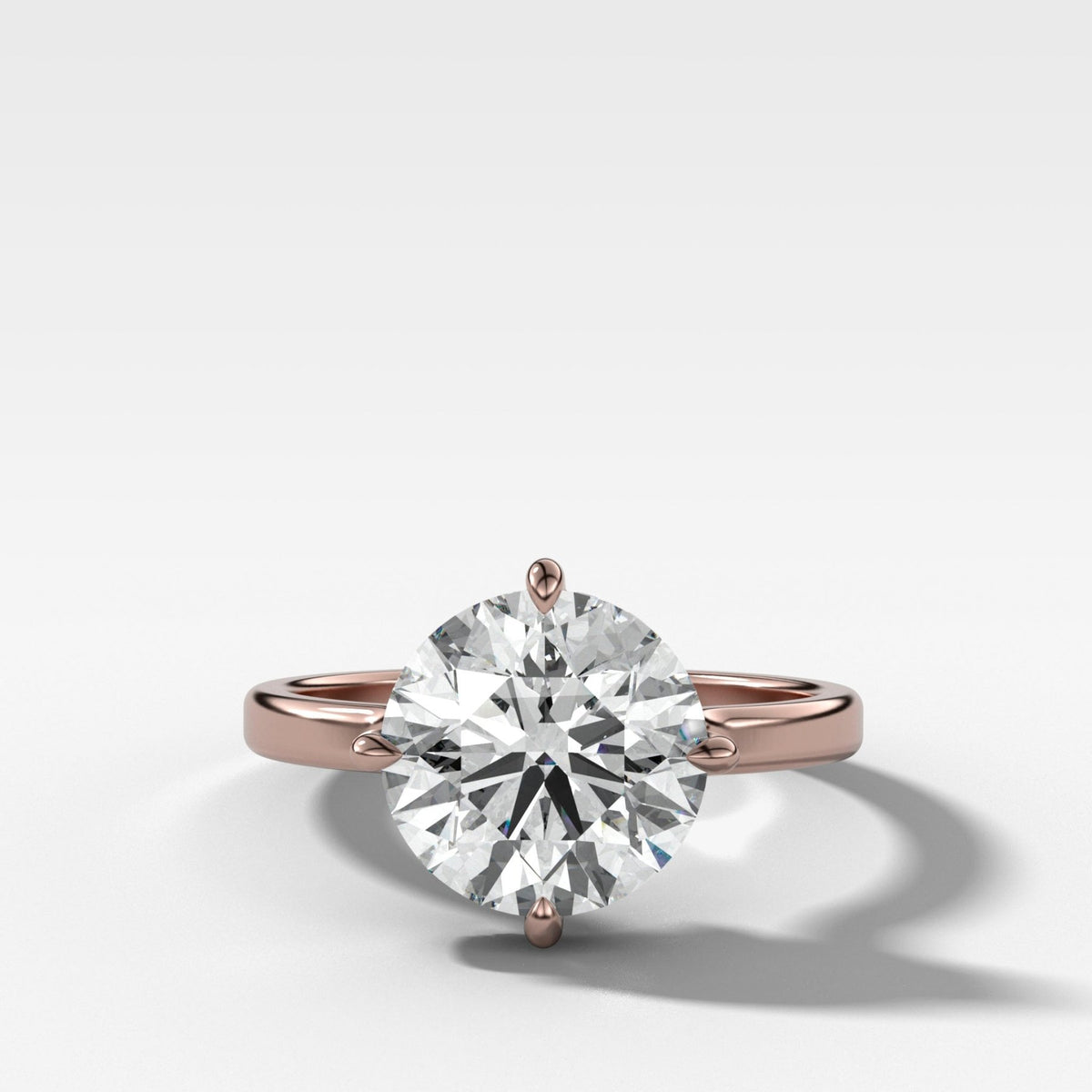 Compass Solitaire Engagement Ring with Round Cut Diamond - GOODSTONE