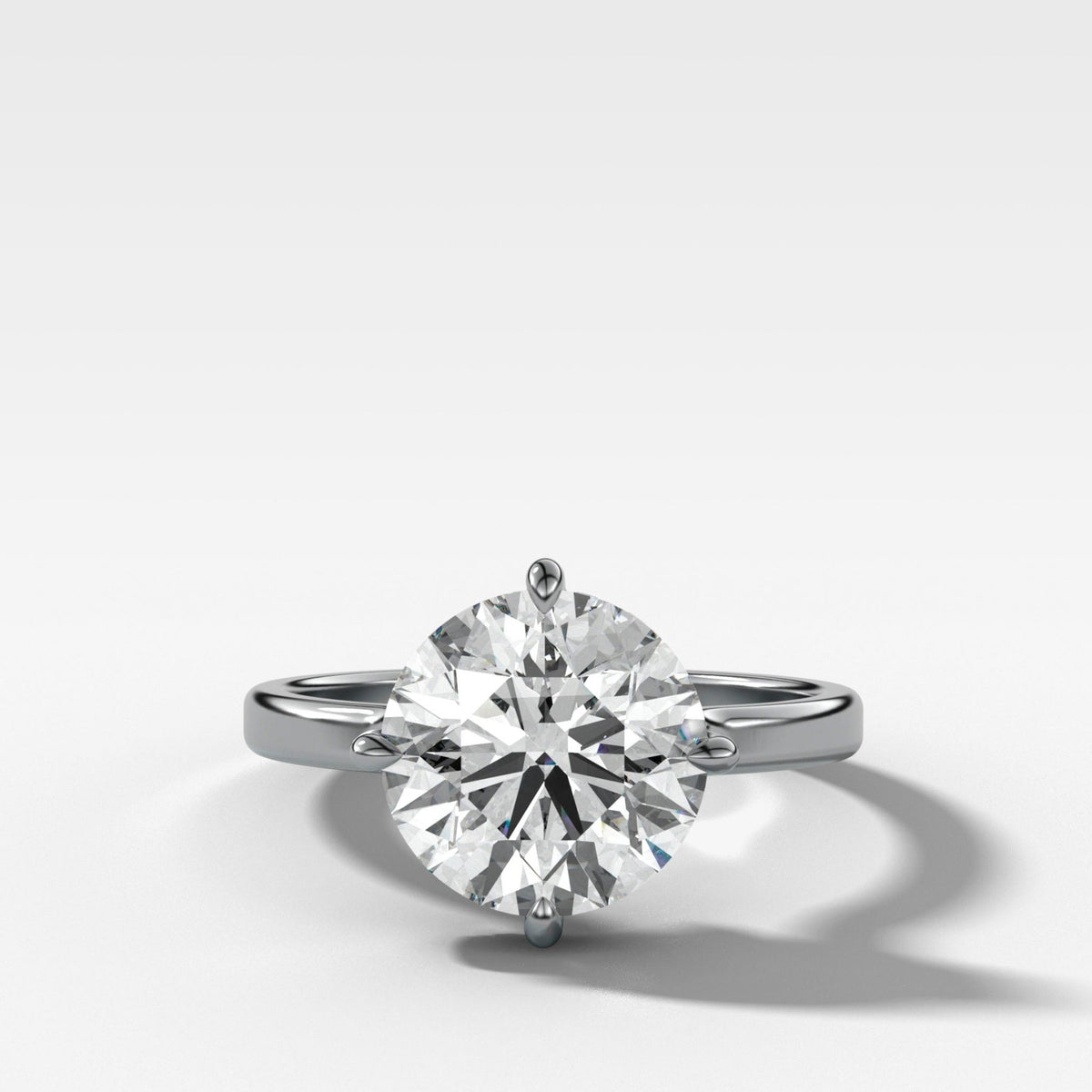 Compass Solitaire Engagement Ring with Round Cut Diamond - GOODSTONE