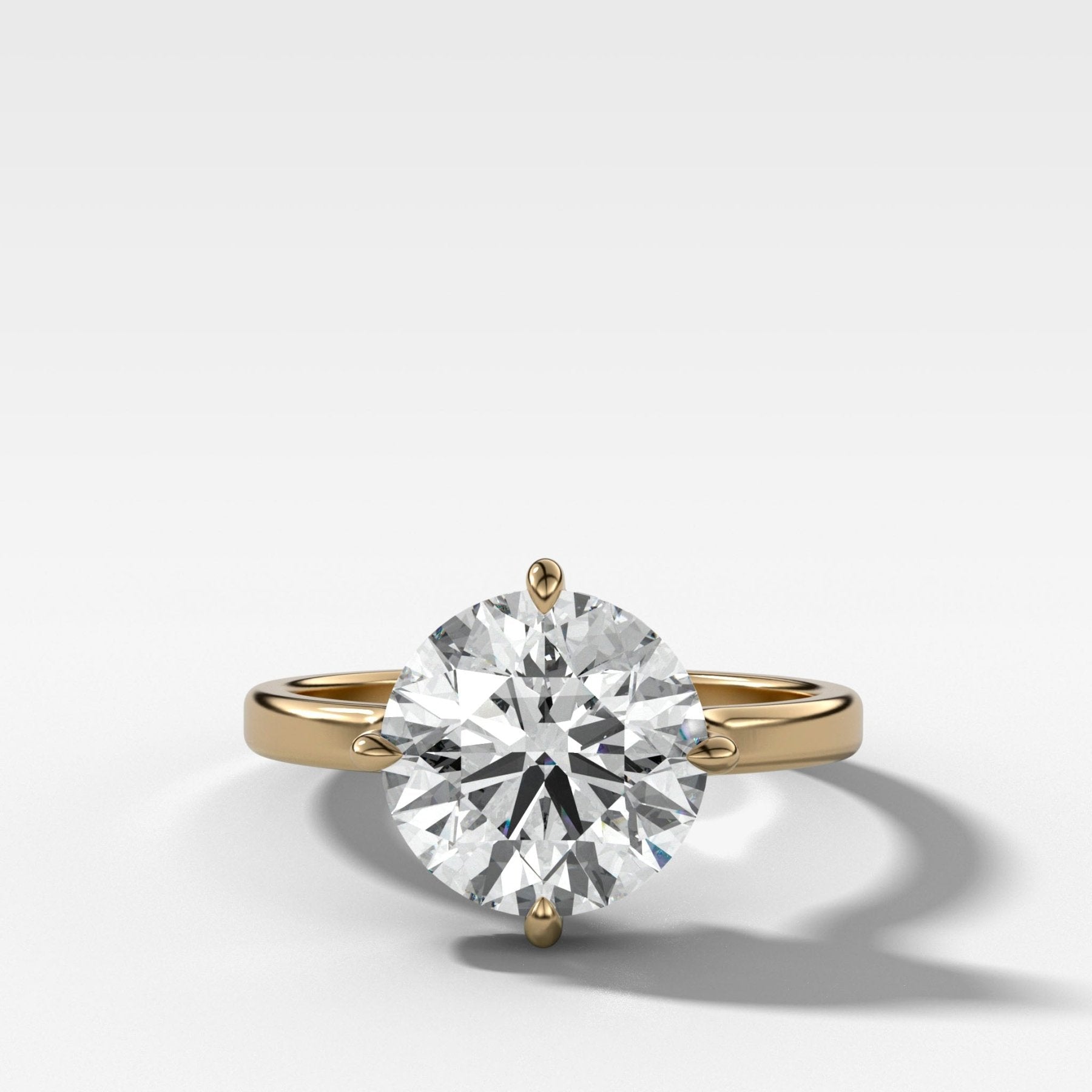 Compass Solitaire Engagement Ring with Round Cut Diamond - GOODSTONE