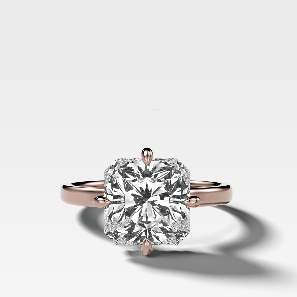 Compass Solitaire Engagement Ring with Square Radiant Cut Diamond - GOODSTONE