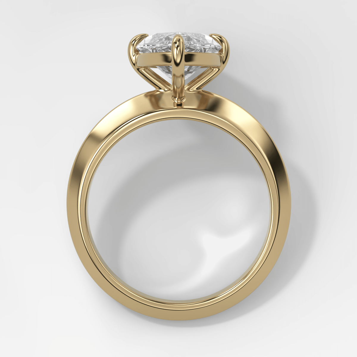 Compass Tapered Butter Knife Finest Solitaire Engagement Ring With a Marquise Cut Diamond - GOODSTONE