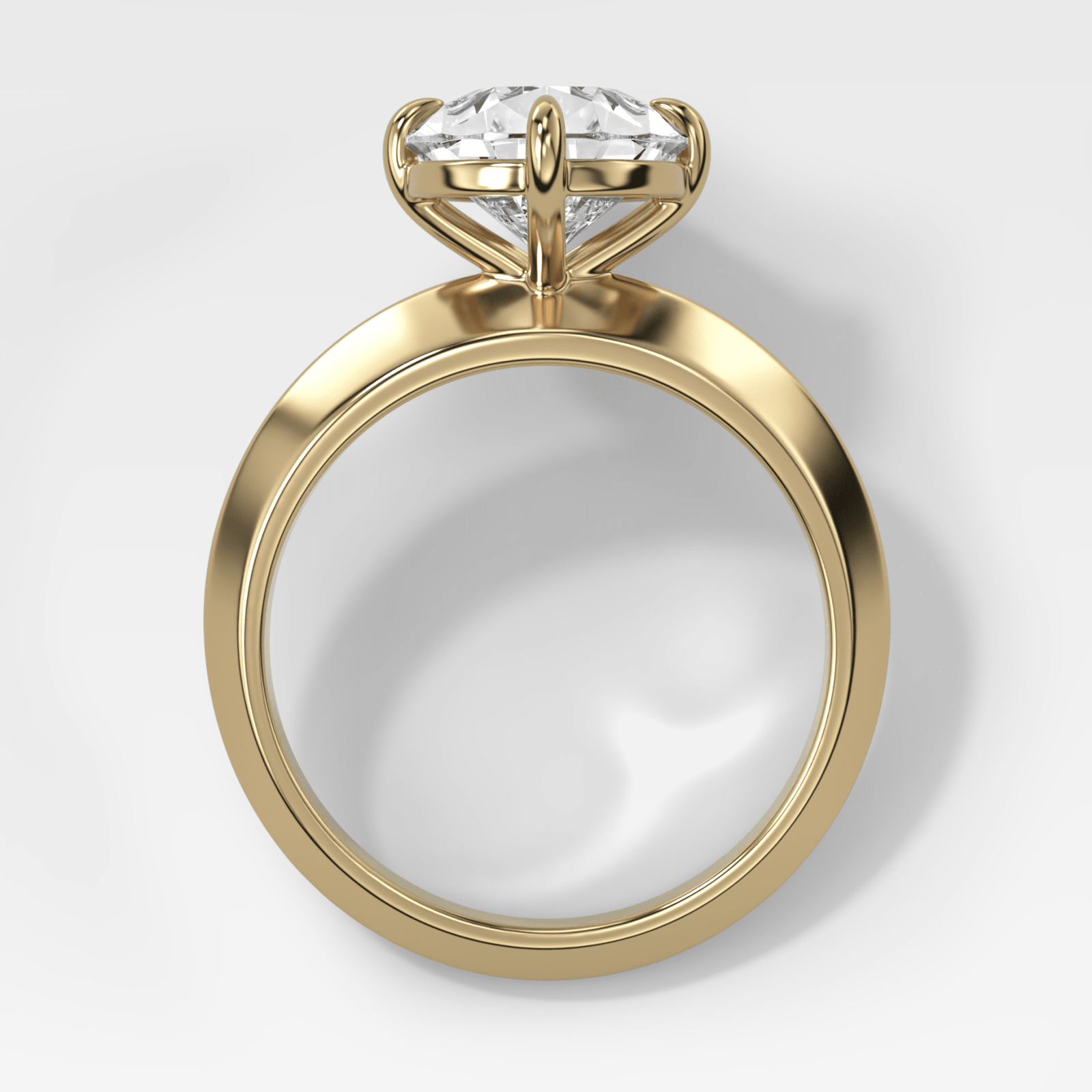 Compass Tapered Butter Knife Finest Solitaire Engagement Ring With a Pear Cut Diamond - GOODSTONE