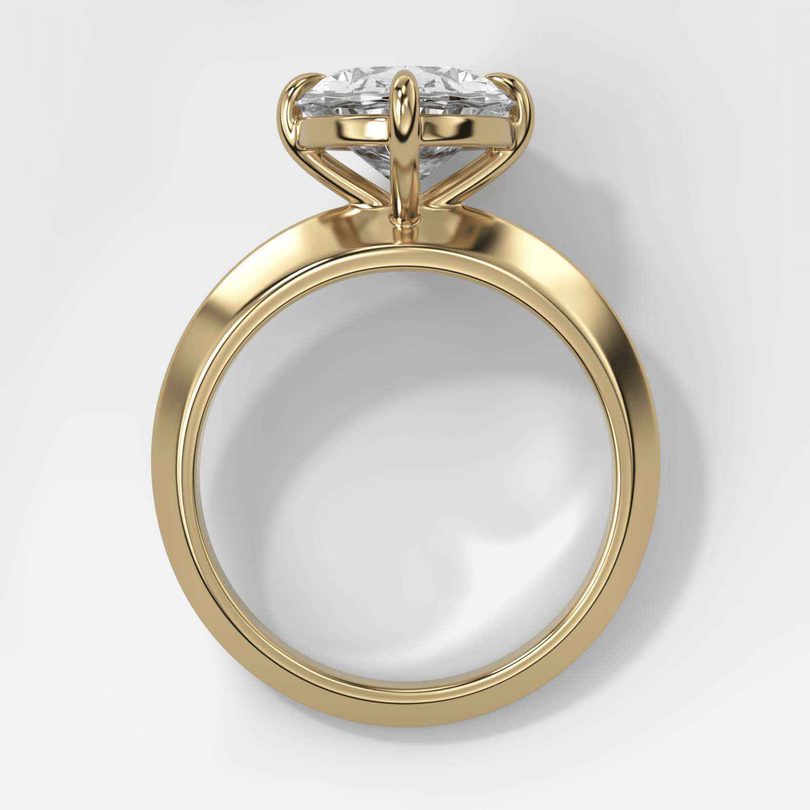 Compass Tapered Butter Knife Finest Solitaire Engagement Ring With an Oval Cut Diamond - GOODSTONE