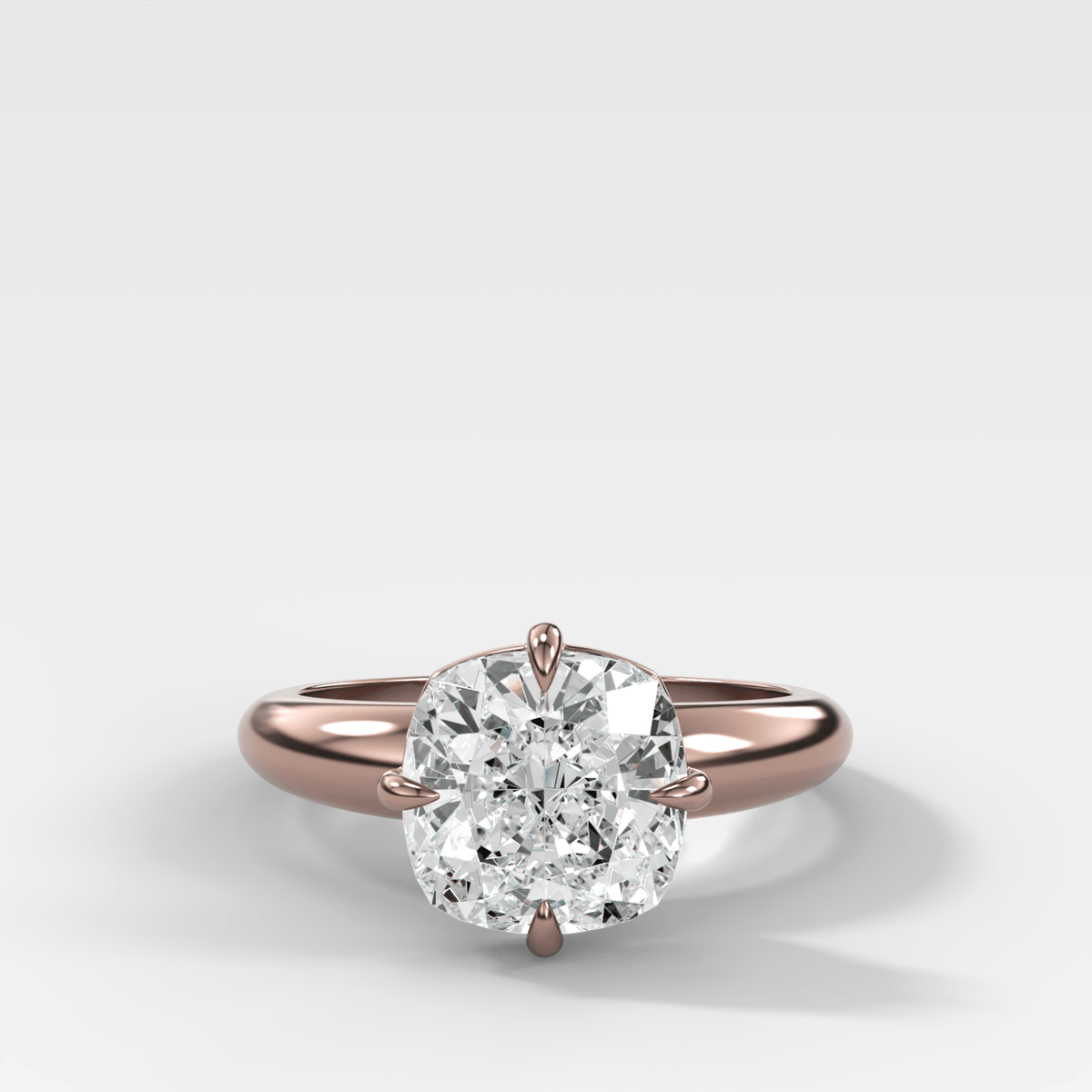 Compass Tapered Dome Engagement Ring With a Cushion Cut Diamond - GOODSTONE