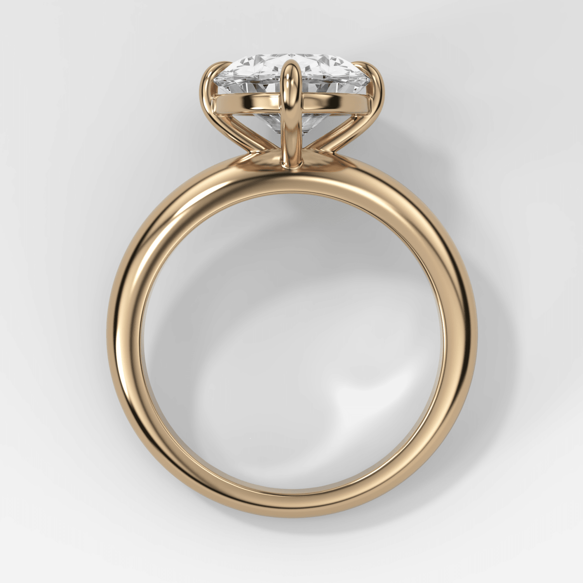 Compass Tapered Dome Engagement Ring With a Oval Diamond - GOODSTONE