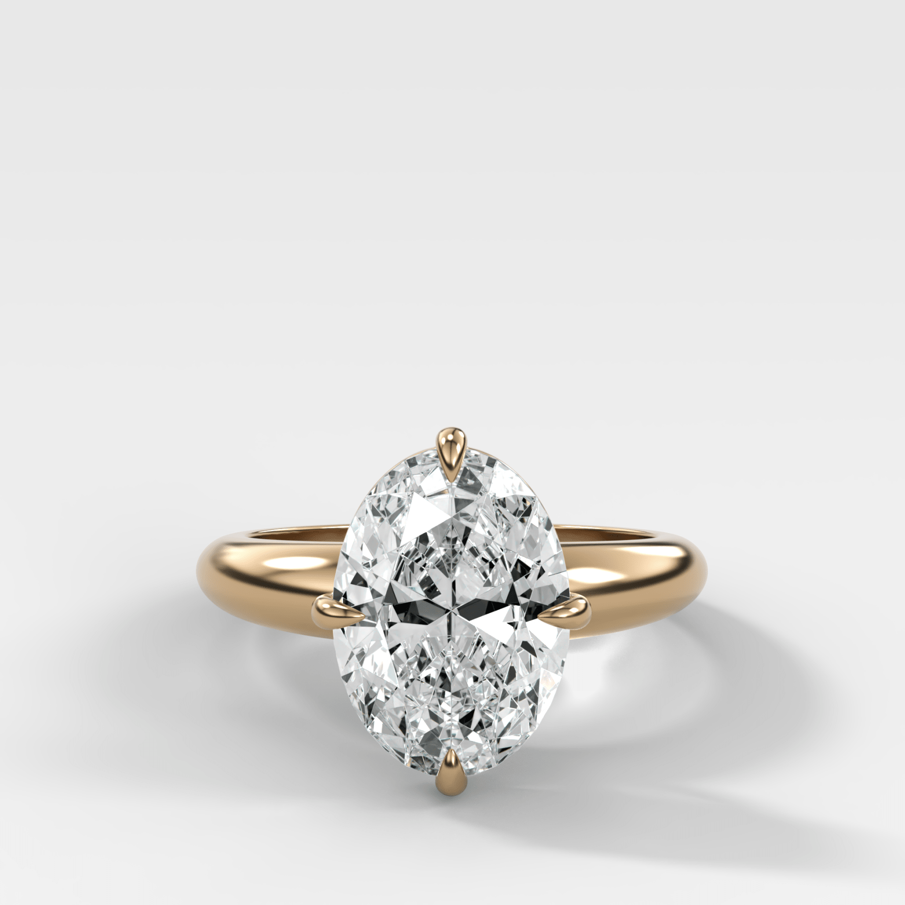 Compass Tapered Dome Engagement Ring With a Oval Diamond - GOODSTONE