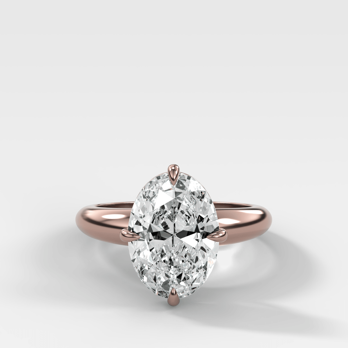 Compass Tapered Dome Engagement Ring With a Oval Diamond - GOODSTONE