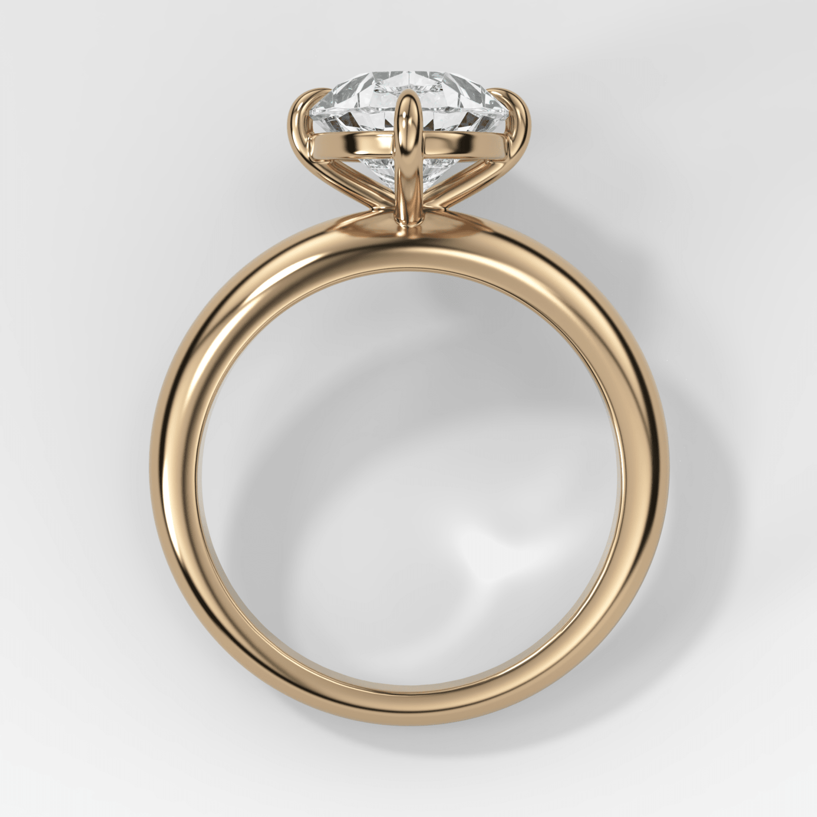 Compass Tapered Dome Engagement Ring With a Pear Diamond - GOODSTONE