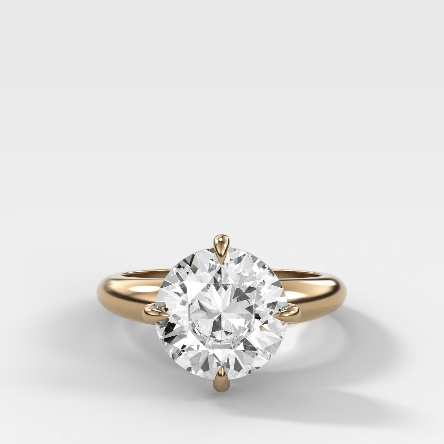 Compass Tapered Dome Engagement Ring With a Round Diamond - GOODSTONE